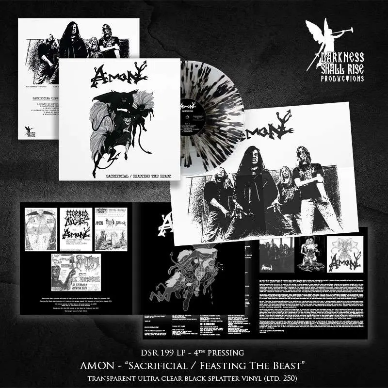 AMON · Sacrificial / Feasting The Beast | SPLATTER LP (Death Metal Vinyl) · Bild 3