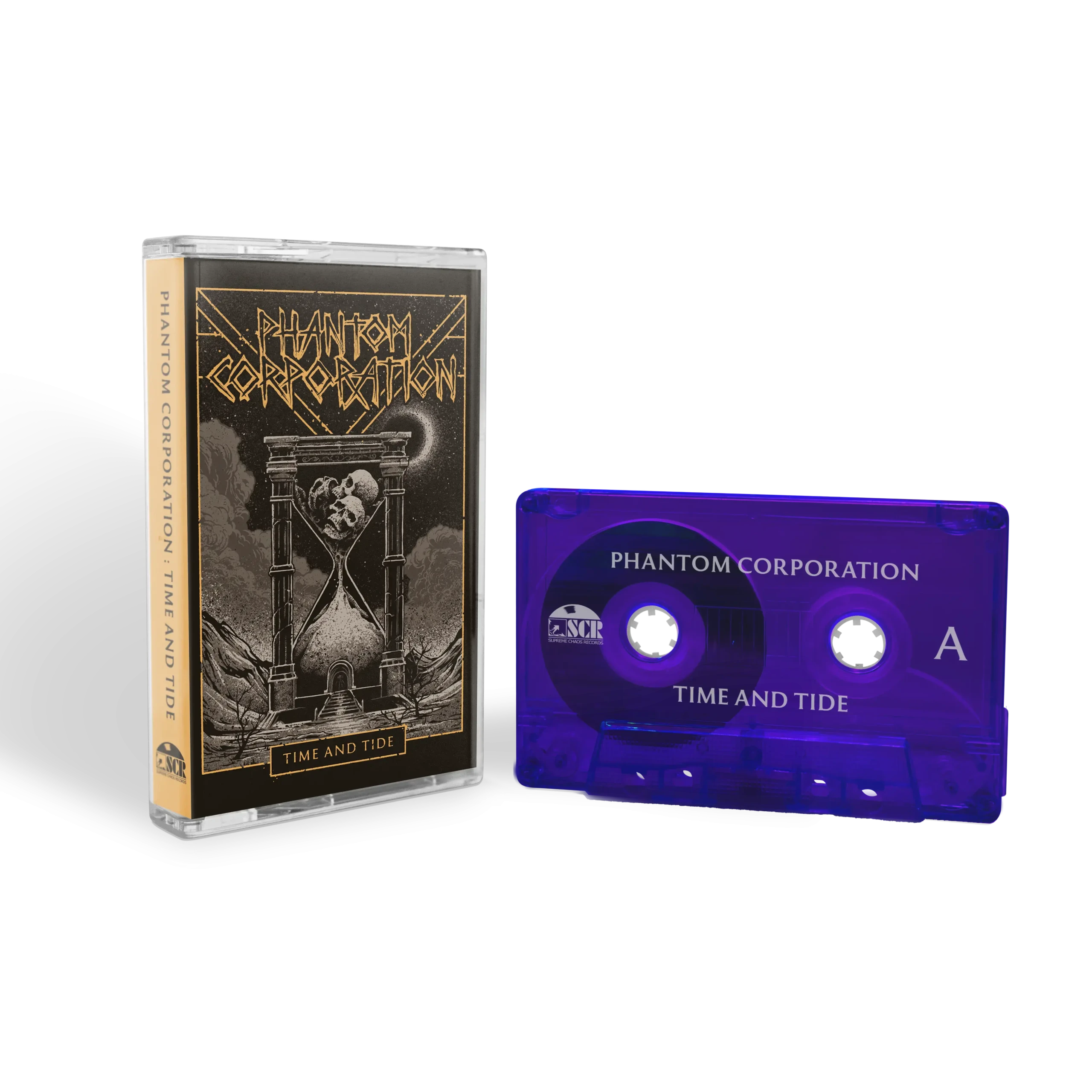 PHANTOM CORPORATION - Time And Tide · TRANSPARENT PURPLE TAPE PHANTOM CORPORATION - Time And Tide · TRANSPARENT PURPLE TAPE (Thrash Metal/D-Beat/Death Metal Vinyl)