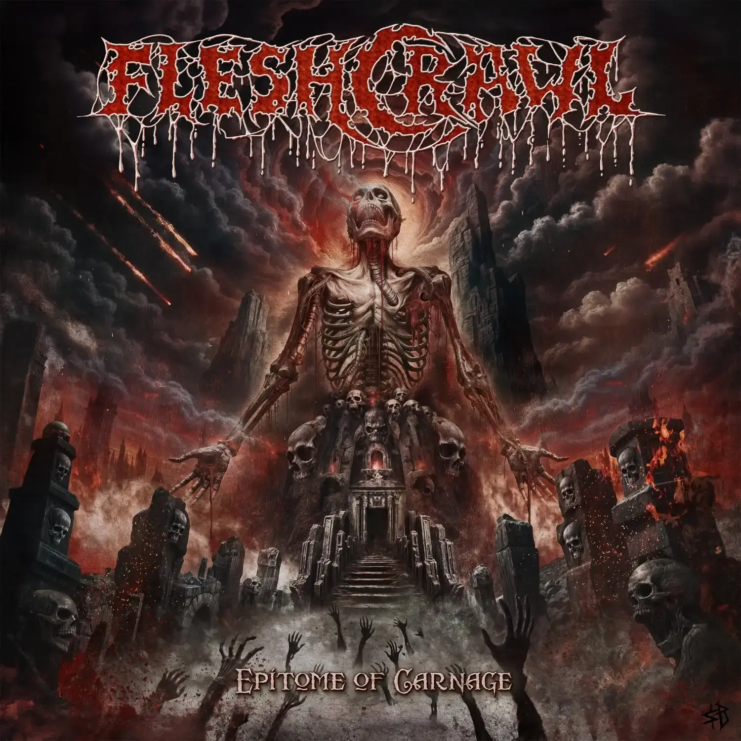 FLESHCRAWL · Epitome Of Carnage | RED MARBLED LP (Death Metal Vinyl) · Bild 1