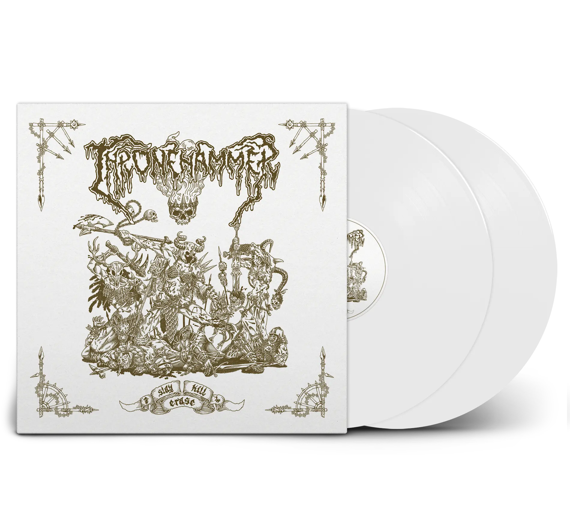 THRONEHAMMER · Slay | Kill | Erase | WHITE 2LP (Doom Metal/Epic Metal/Death Metal/Heavy Metal Vinyl)