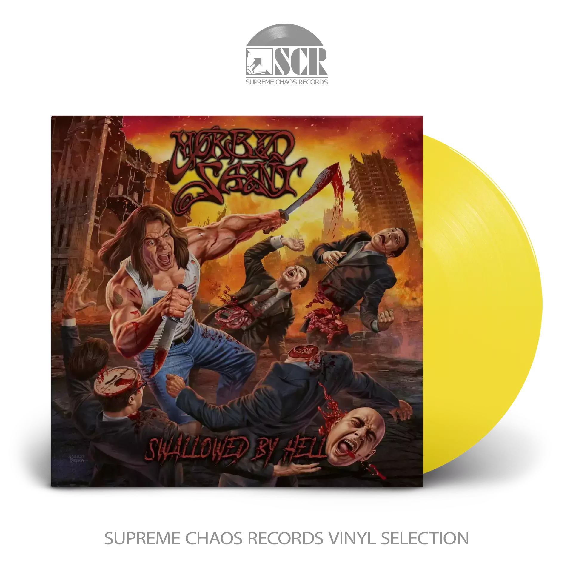 MORBID SAINT - Swallowed By Hell · YELLOW LP MORBID SAINT - Swallowed By Hell · YELLOW LP (Thrash Metal Vinyl)