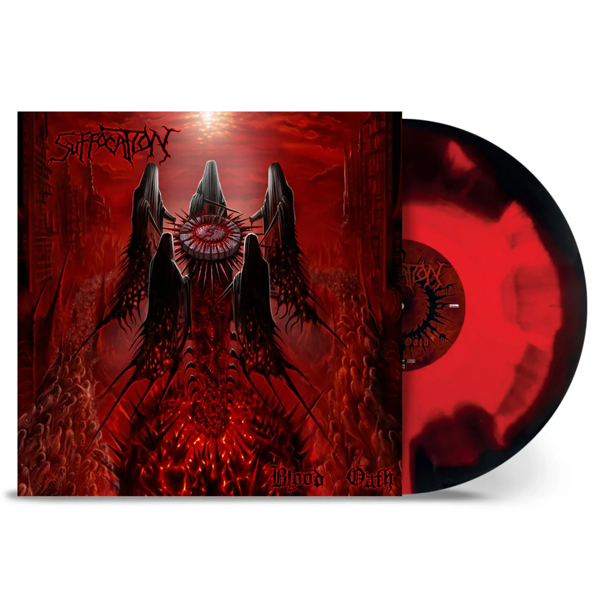 SUFFOCATION - Blood Oath · RED/BLACK CORONA LP SUFFOCATION - Blood Oath · RED/BLACK CORONA LP (Death Metal Vinyl)