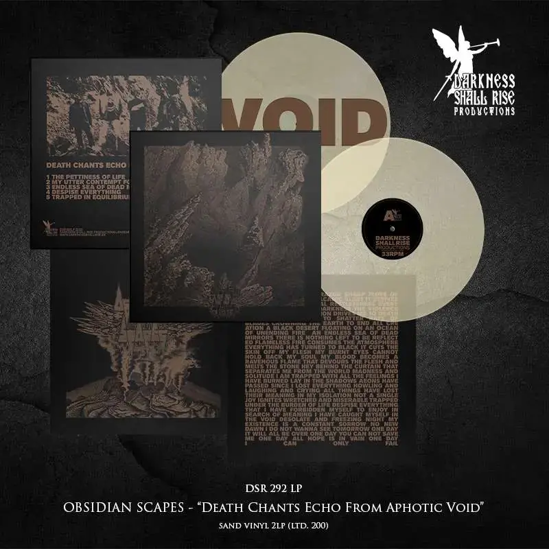 OBSIDIAN SCAPES · Death Chants Echo From Aphotic Void | TRANSPARENT SAND 2LP (Doom Metal Vinyl) · Bild 2