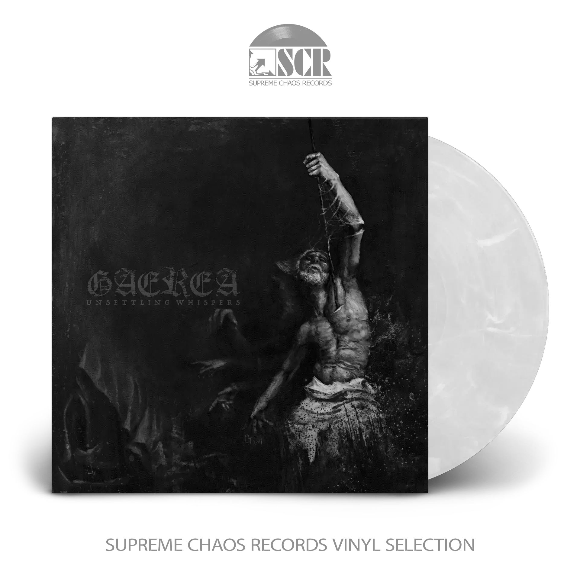 GAEREA · Unsettling Whispers | CLEAR/WHITE LP (Black Metal Vinyl)