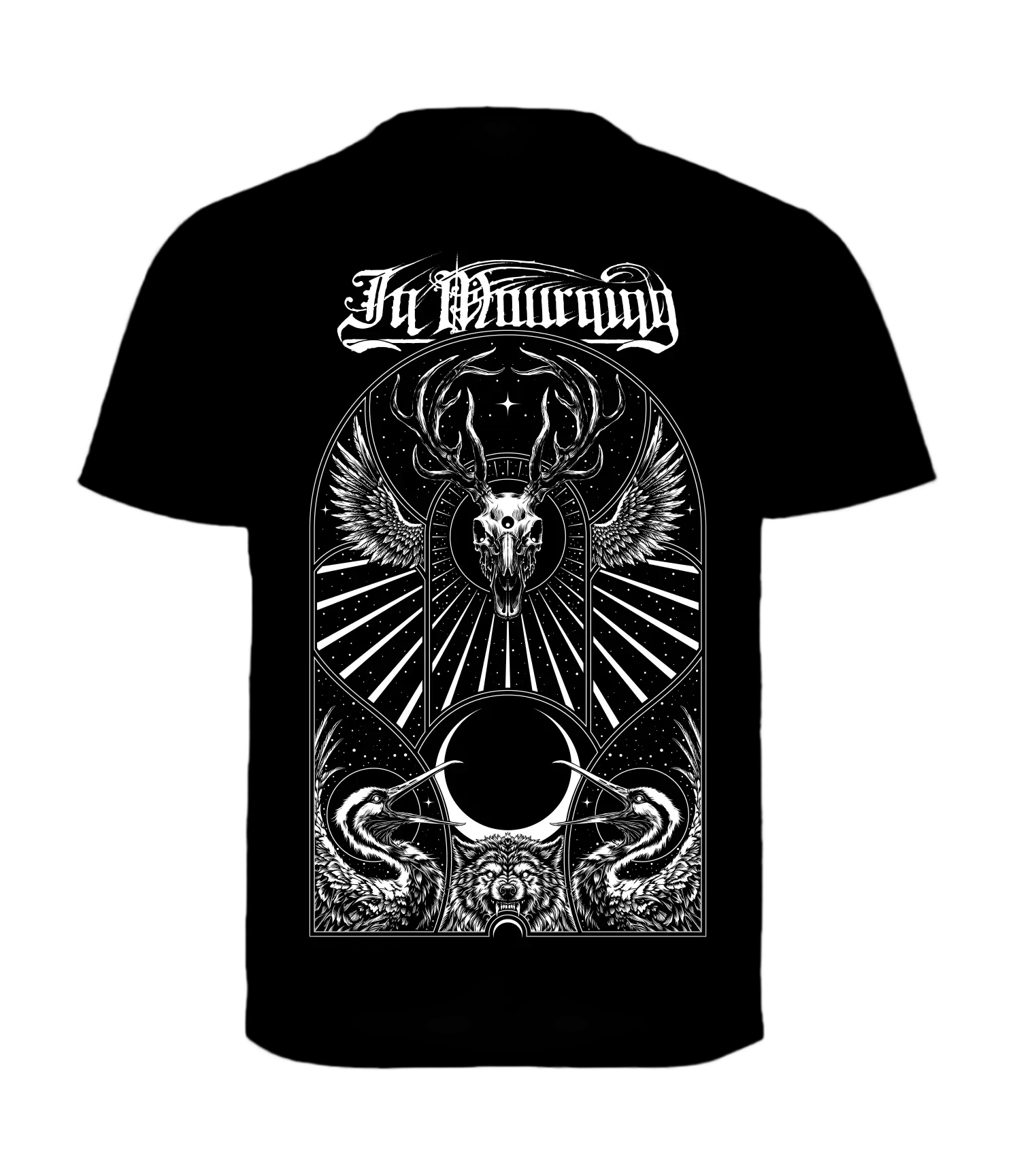 IN MOURNING · White Staghorn | T-SHIRT (Melodic Death Metal/Progressive Metal/Doom Metal Clothes)