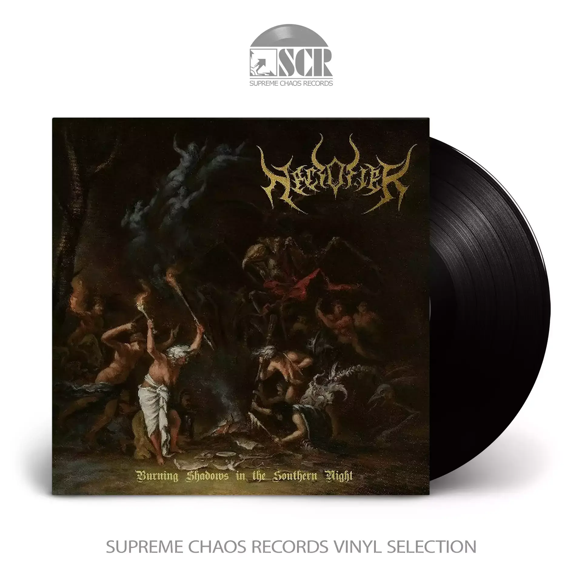 NECROFIER - Burning Shadows in the Southern Night · BLACK LP (Black Metal Vinyl)