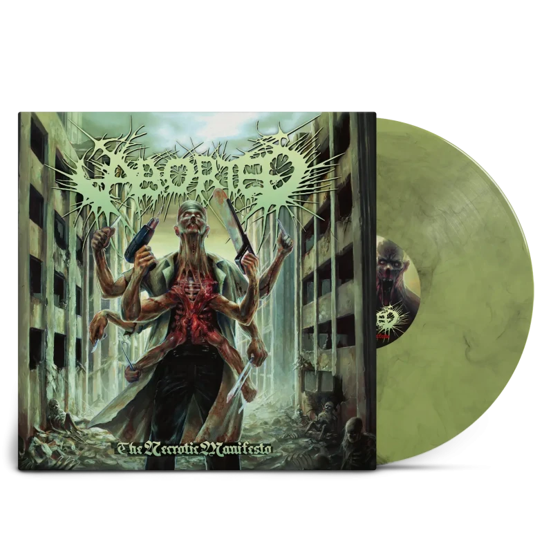Aborted · The Necrotic Manifesto | Transparent LIME/BLACK Marbled LP