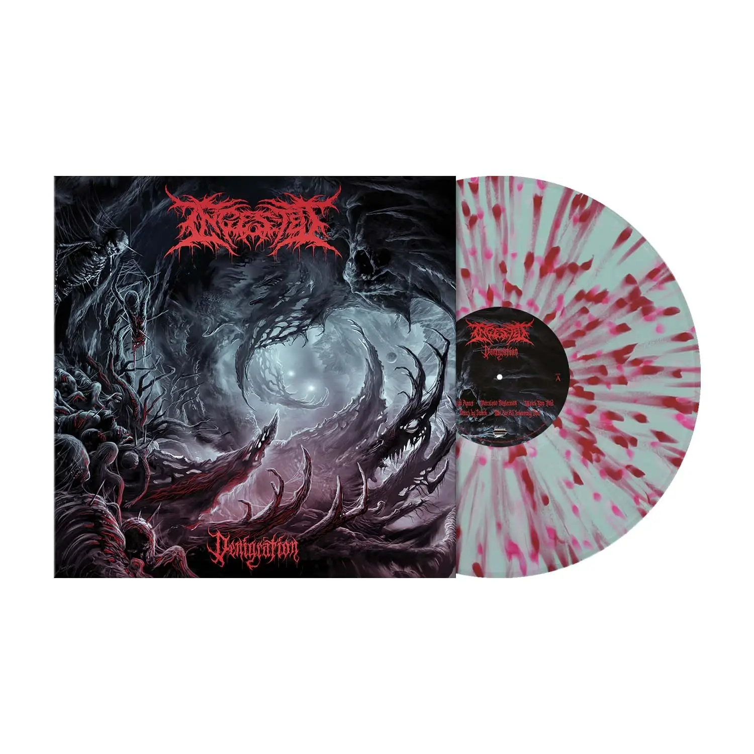 INGESTED · Denigration | CLEAR TURQUOISE/RED/PINK SPLATTER LP (Death Metal Vinyl) · Bild 2