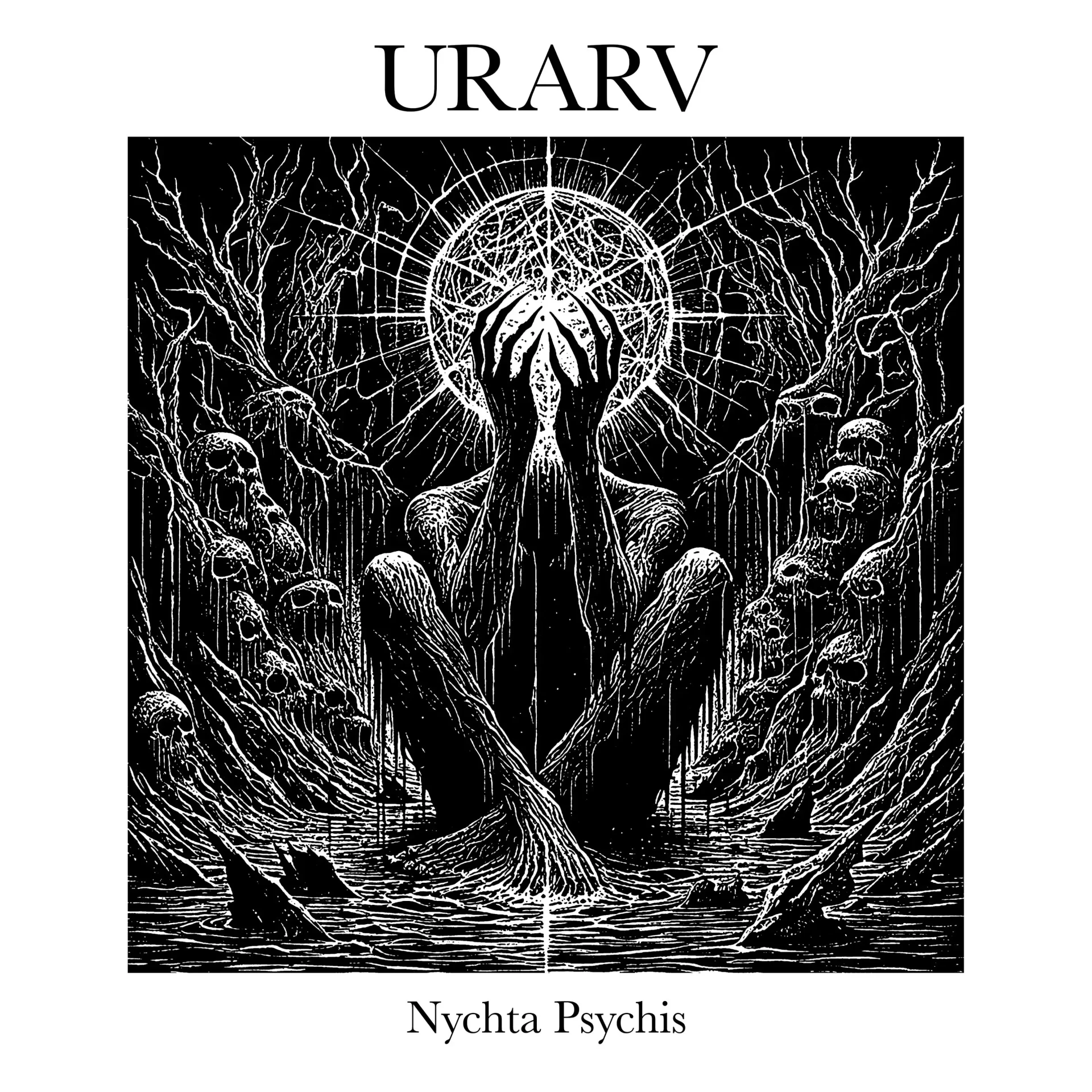URARV · Nychta Psychis | WHITE LP (Black Metal Vinyl) · Bild 1