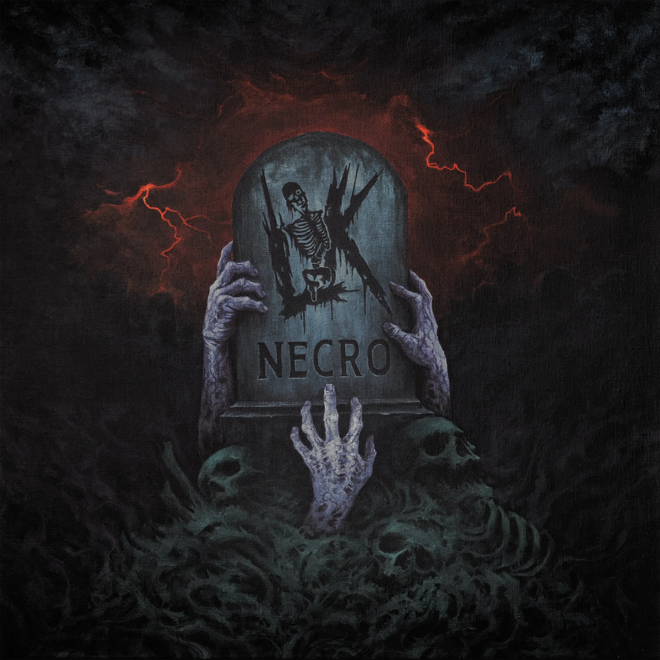 LIK - Necro · LILAC/BLOOD RED SPLATTER LP (Death Metal Vinyl) · Bild 1