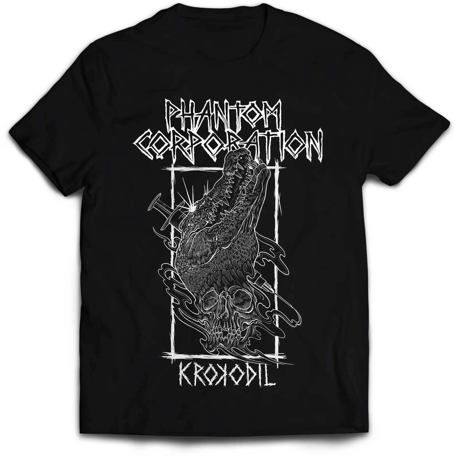 PHANTOM CORPORATION · Krokodil Black | T-SHIRT (Thrash Metal/D-Beat/Death Metal Clothes)
