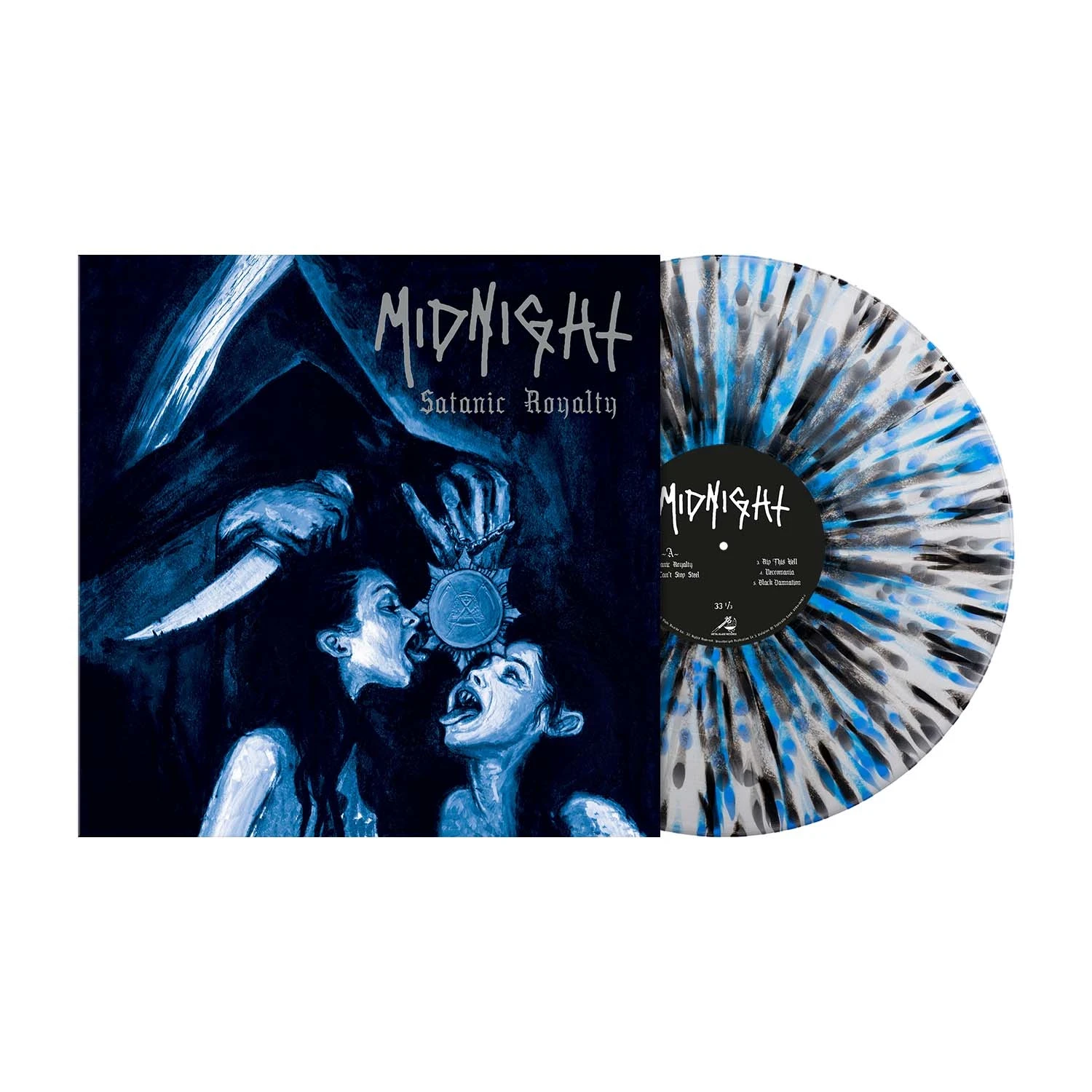 MIDNIGHT · Satanic Royalty | SILVER/BLUE/BLACK SPLATTER LP (Black Metal Vinyl) · Bild 2