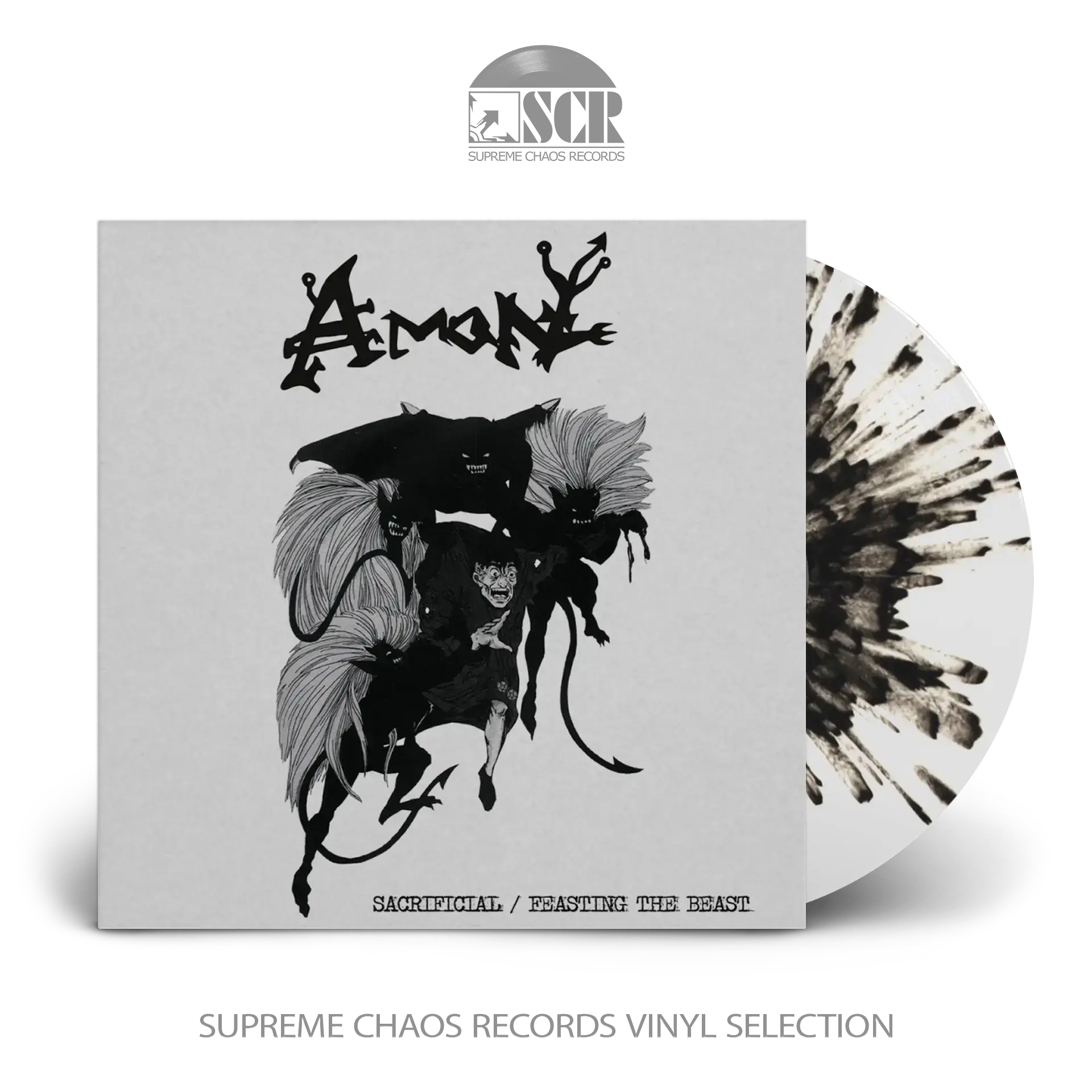 AMON - Sacrificial / Feasting The Beast · BLACK LP (Death Metal Vinyl)