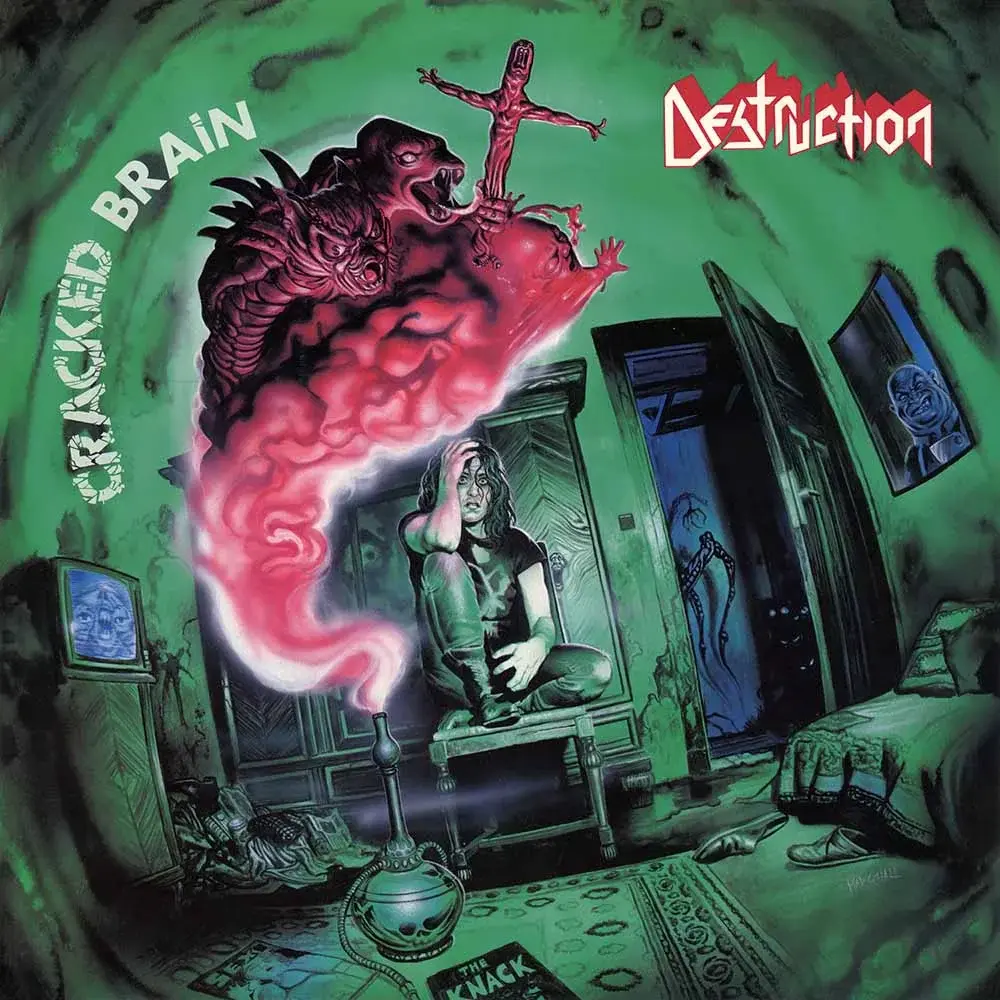 DESTRUCTION - Cracked Brain [OLIVE/BLUE SPLATTER LP] (Thrash Metal Vinyl) · Bild 1