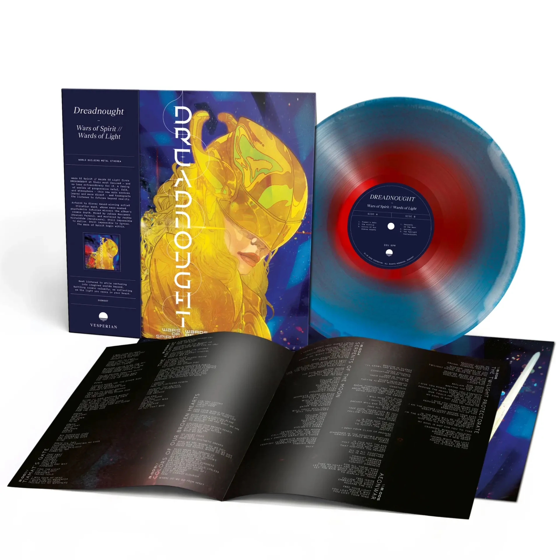 DREADNOUGHT - Wars of Spirit // Wards of Light [BLUE/CRIMSON TRI-COLOR NEBULA LP] (Progressive Metal Vinyl)