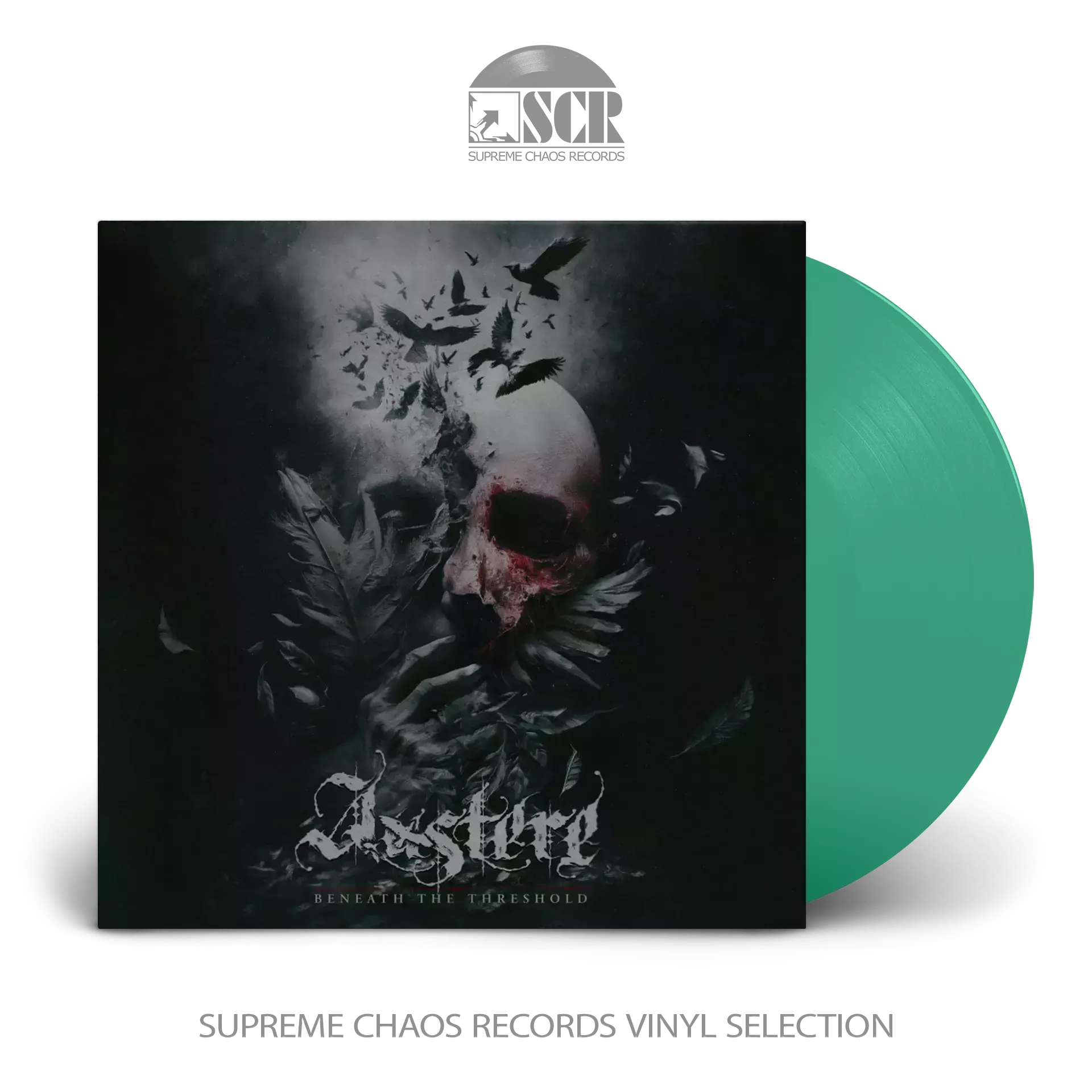 AUSTERE - Beneath The Threshold · TRANSPARENT PETROL LP (Black Metal Vinyl)
