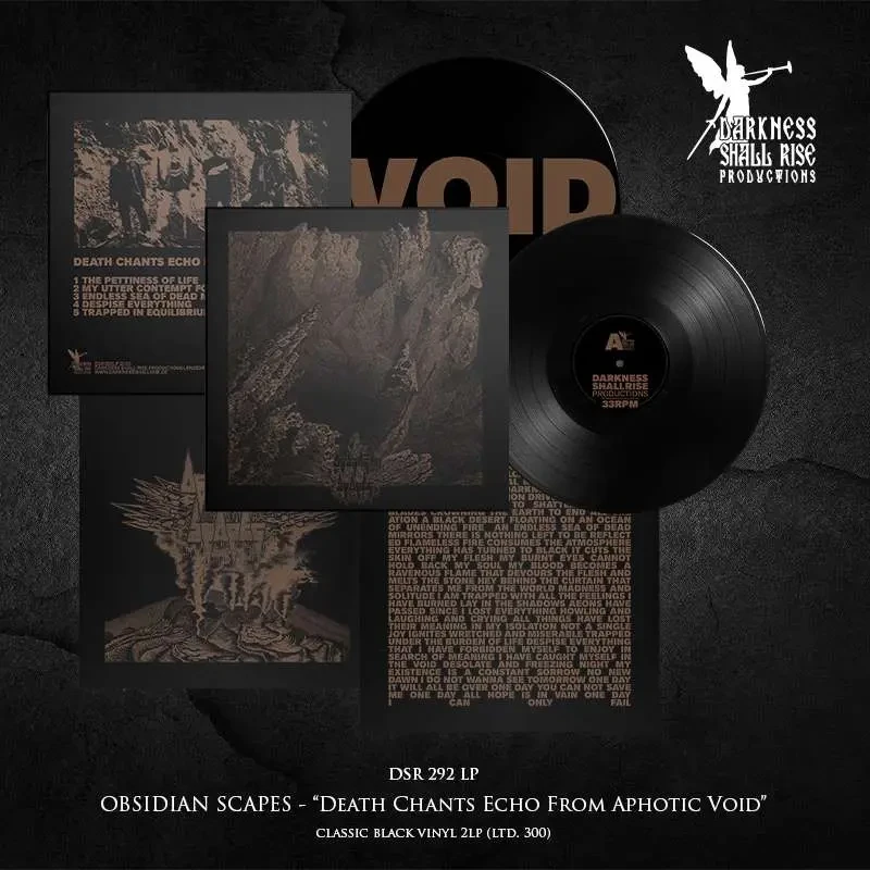 OBSIDIAN SCAPES · Death Chants Echo From Aphotic Void | BLACK 2LP (Doom Metal Vinyl) · Bild 3