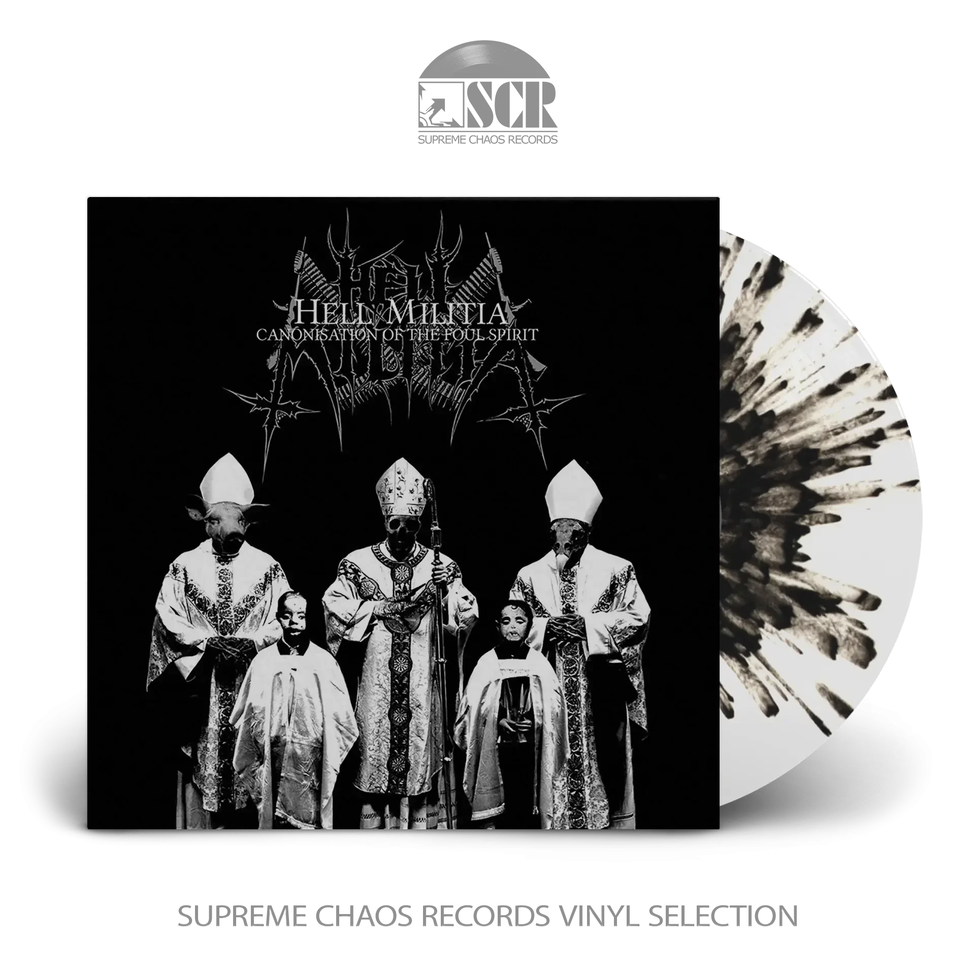 HELL MILITIA · Canonisation Of The Foul Spirit | TRANSPARENT BLACK CLOUDY LP (Black Metal Vinyl)