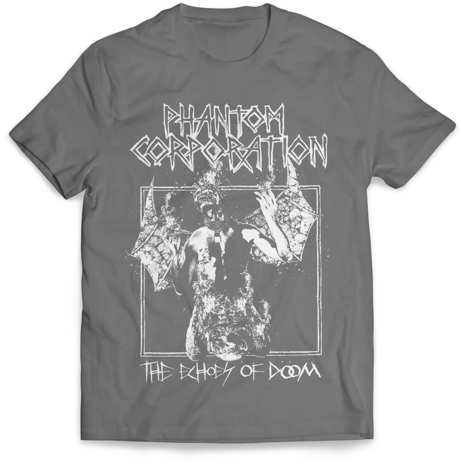 PHANTOM CORPORATION · The Echoes Of Doom | GREY T-SHIRT (Death Metal Clothes)