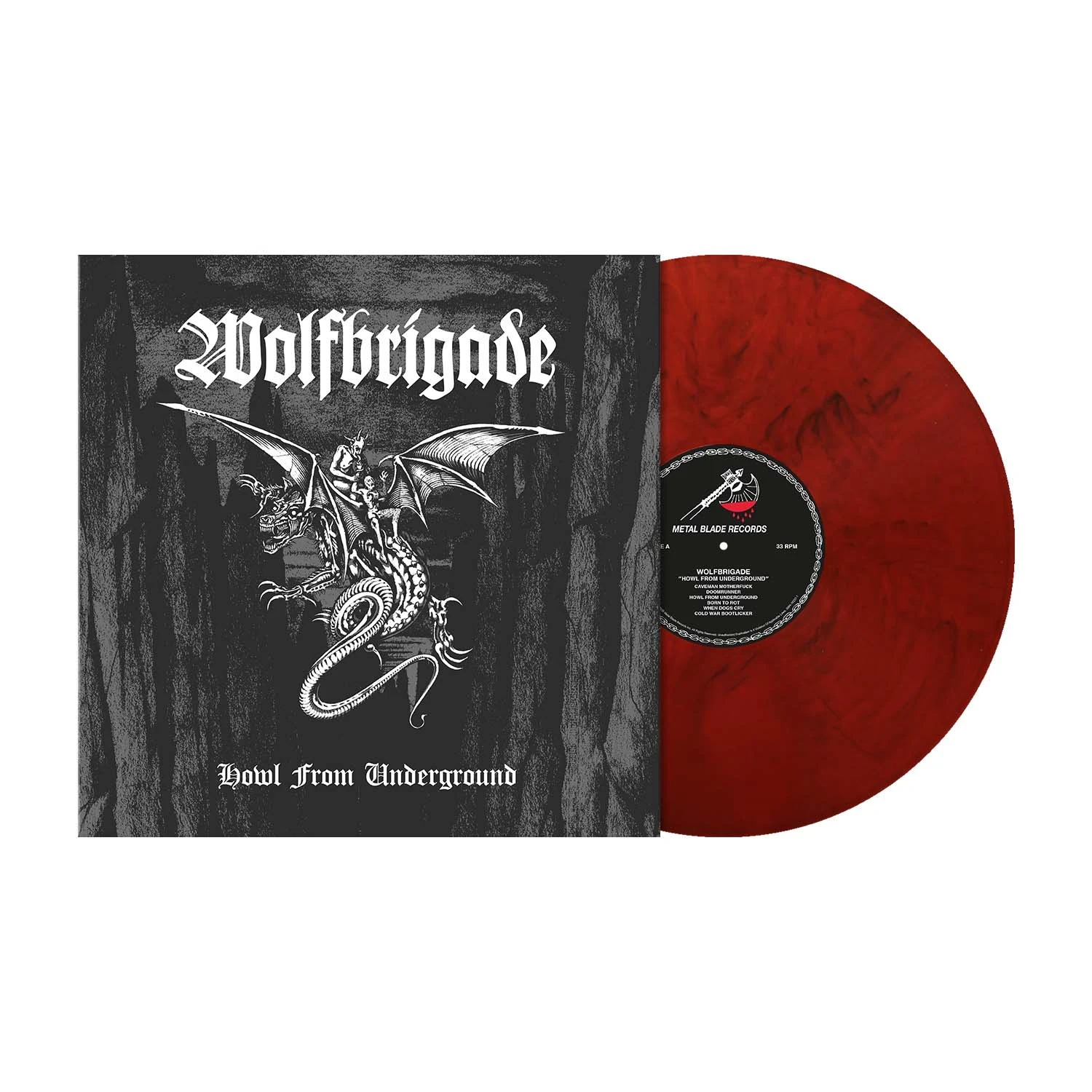 WOLFBRIGADE · Howl From Underground | RED/BLACK MARBLED LP (Crust Punk/Death Metal Vinyl) · Bild 2