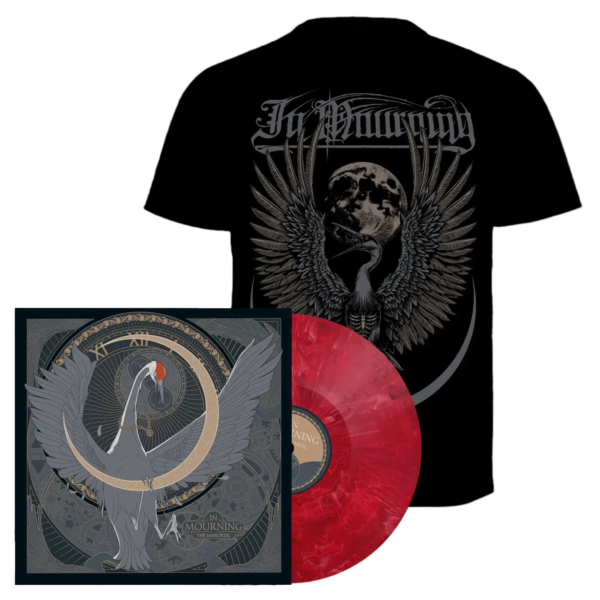 IN MOURNING - The Immortal Bundle · T-SHIRT + RED VINYL BUNDLE (Melodic Death Metal/Progressive Metal/Doom Metal Vinyl)