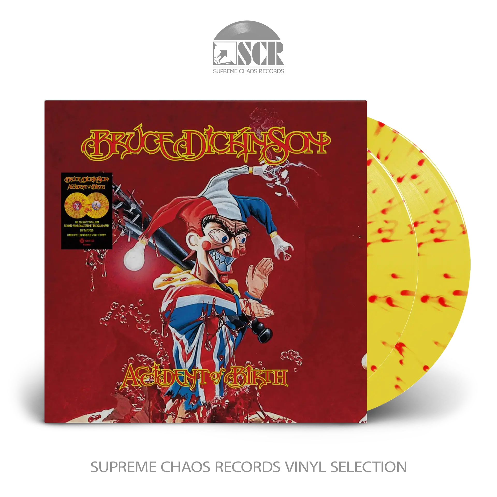 BRUCE DICKINSON · Accident of Birth (2026 Remix) | RED YELLOW SPLATTER 2LP (Heavy Metal Vinyl)