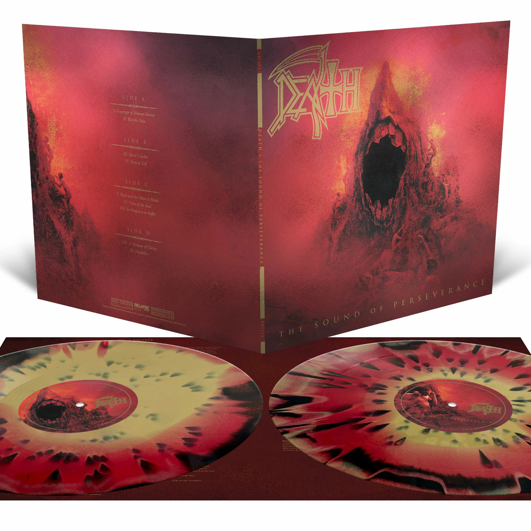 DEATH · The Sound Of Perseverance (Re-Issue) | BLACK/RED/GOLD MERGE SPLATTER DLP (Death Metal Vinyl)