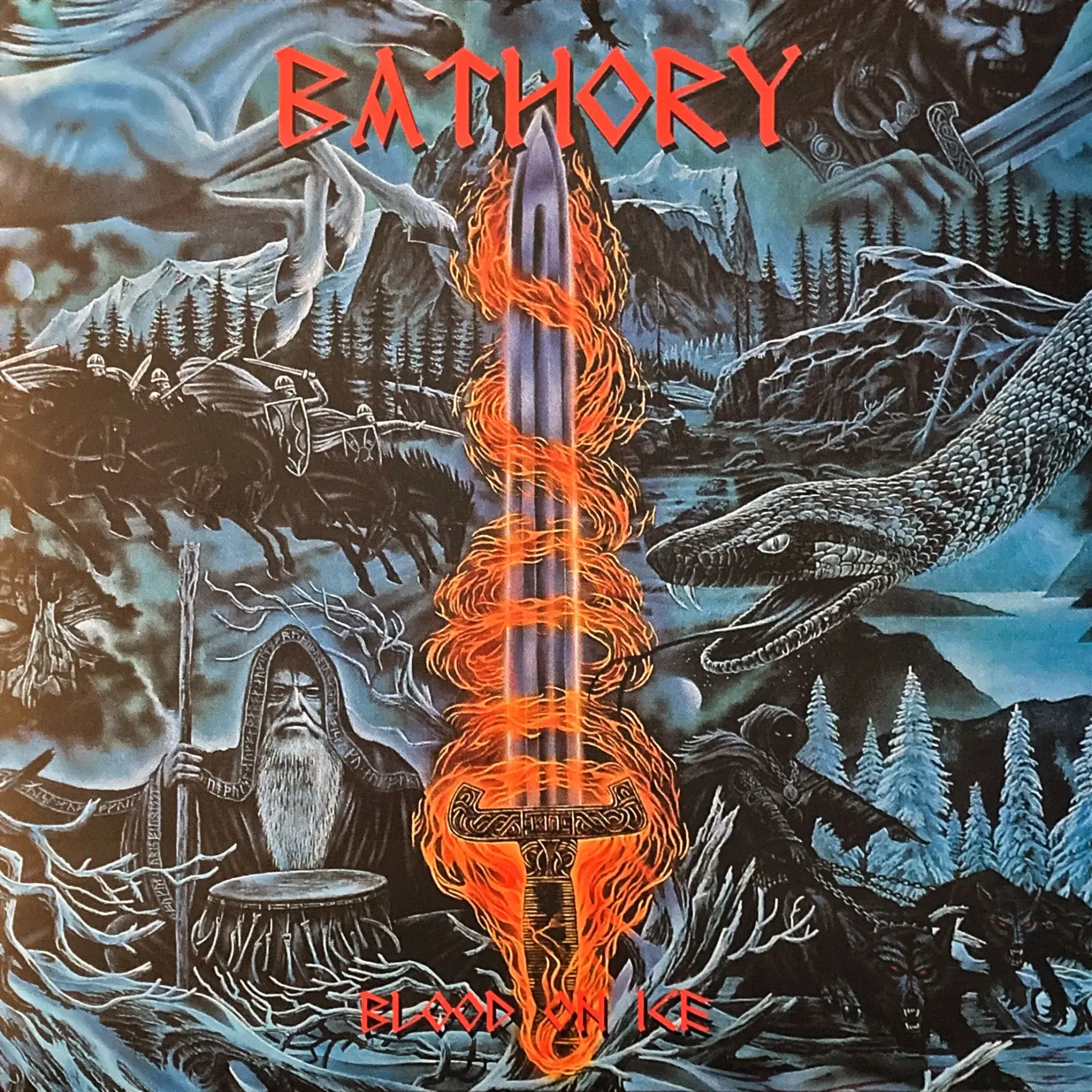 BATHORY - Blood On Ice · RED 2LP (Black Metal Vinyl) · Bild 1