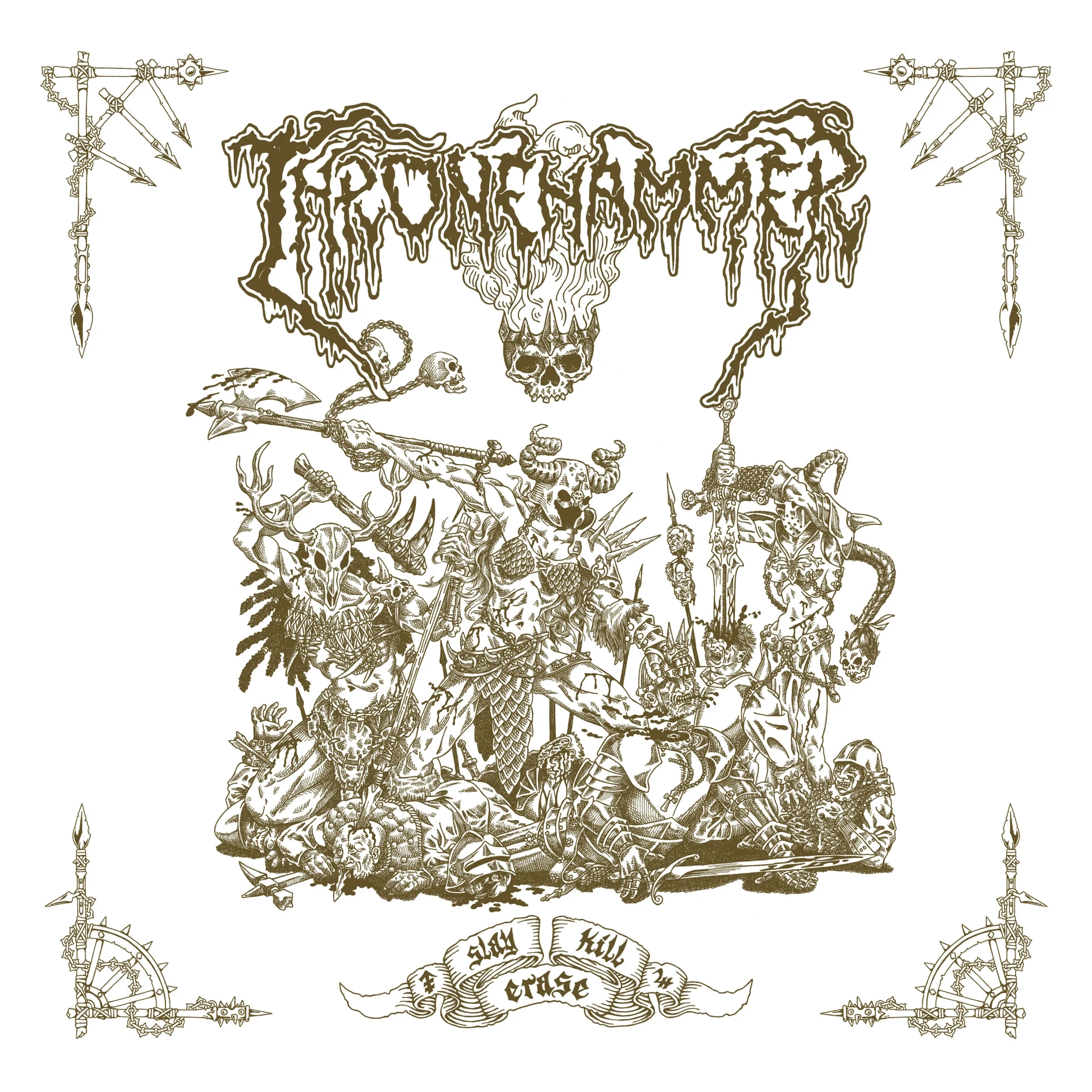THRONEHAMMER - Slay | Kill | Erase [BLOOD SPLATTER 2LP] (Doom Metal/Epic Metal/Death Metal/Heavy Metal Vinyl) · Bild 2