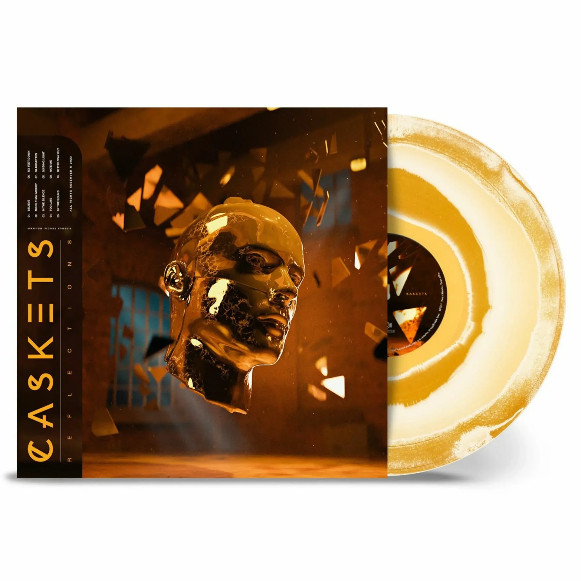 CASKETS · Reflections | ORANGE/WHITE CORONA LP (Metalcore Vinyl)
