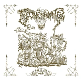 THRONEHAMMER · Slay | Kill | Erase | T-SHIRT+CLEAR WHITE GOLD 2LP (Doom Metal/Epic Metal/Death Metal/Heavy Metal Vinyl) · Bild 1