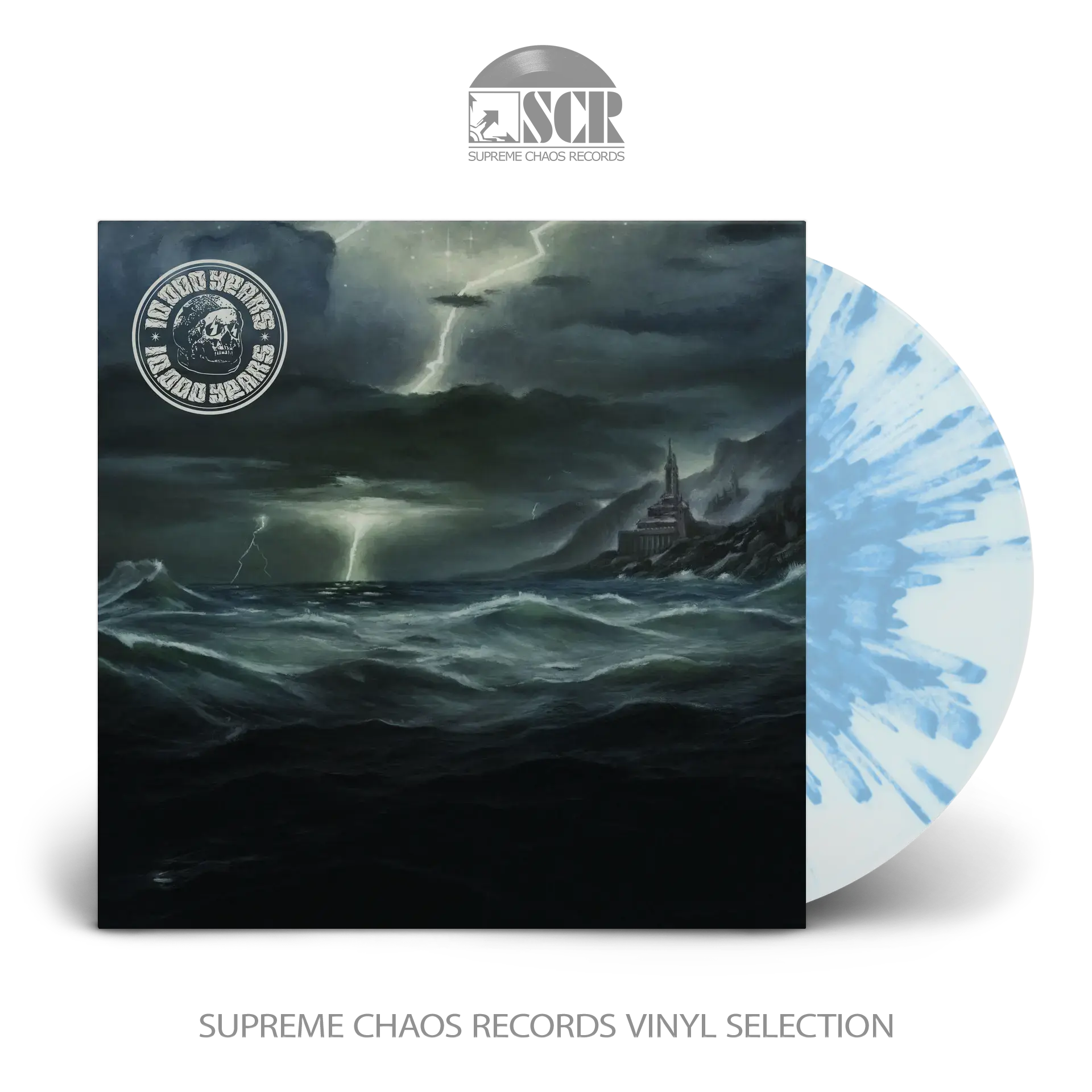 10,000 YEARS · Esox Lucifer | CLEAR/BLUE SPLATTER LP (Doom Metal/Stoner Rock Vinyl)