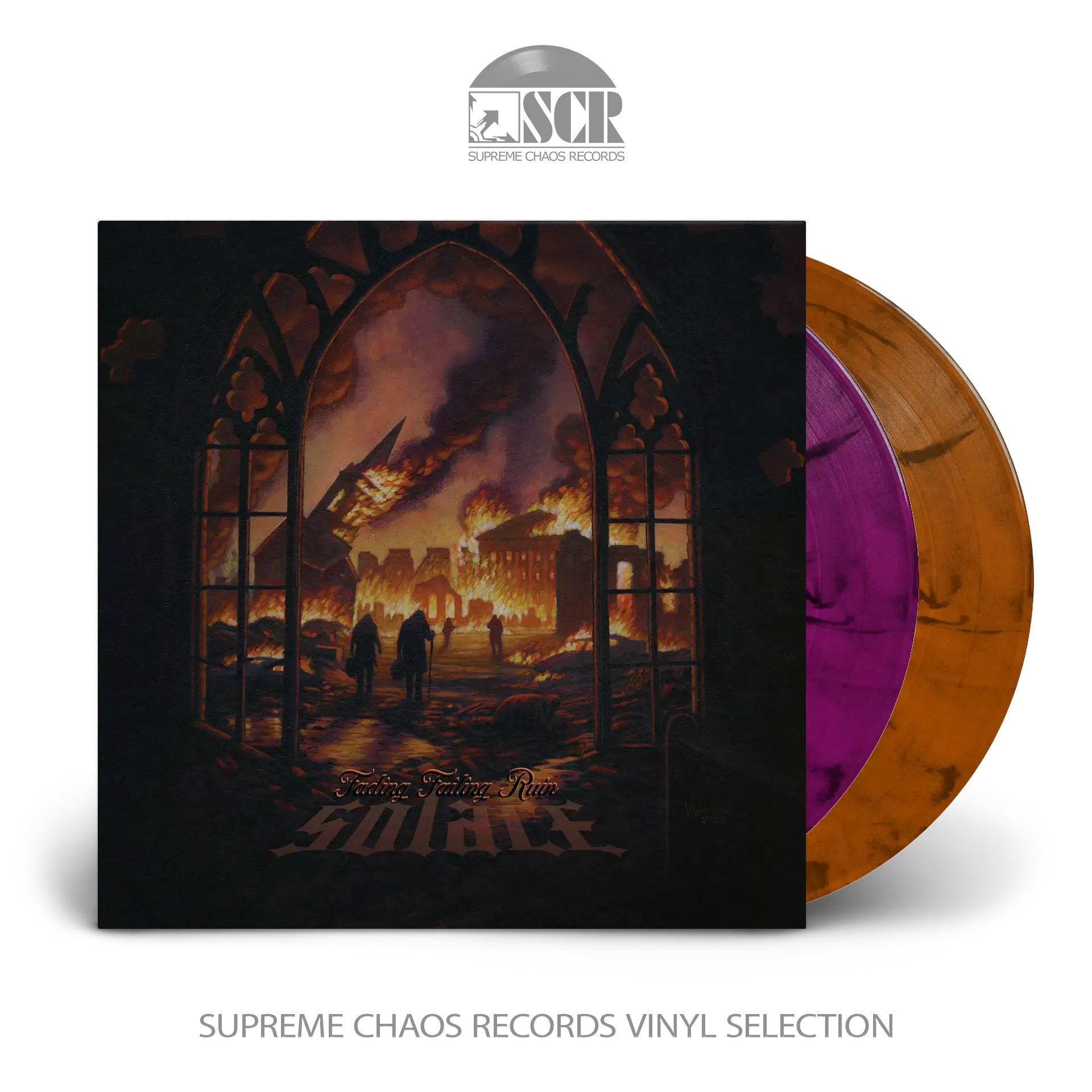 SOLACE · Fading Failing Ruin | VIOLET/ORANGE MARBLED 2LP (Doom Metal Vinyl)