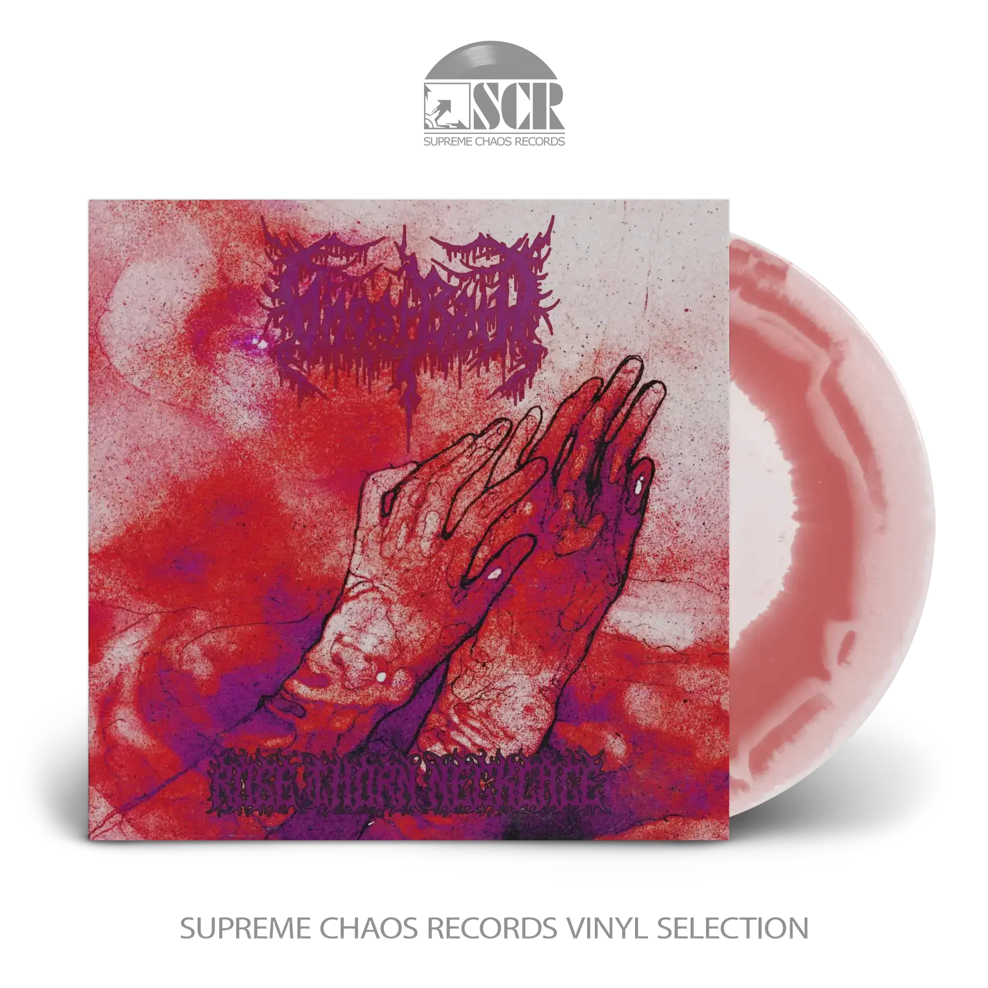 GHOST BATH · Rose Thorn Necklace | RED SWIRL LP (Black Metal Vinyl)