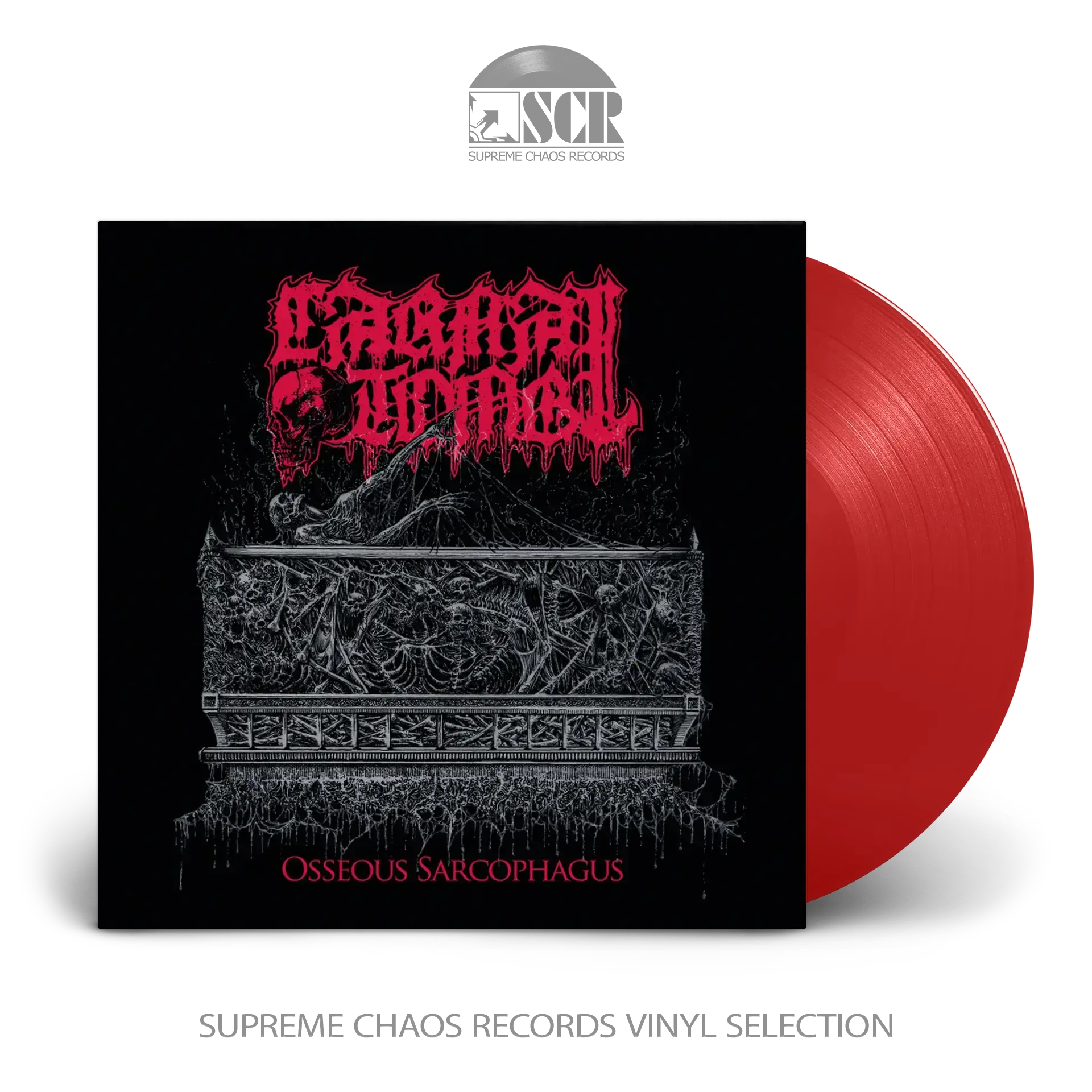 CARNAL TOMB - Osseous Sarcophagus · TRANSPARENT RED 10" LP CARNAL TOMB - Osseous Sarcophagus · TRANSPARENT RED 10" LP