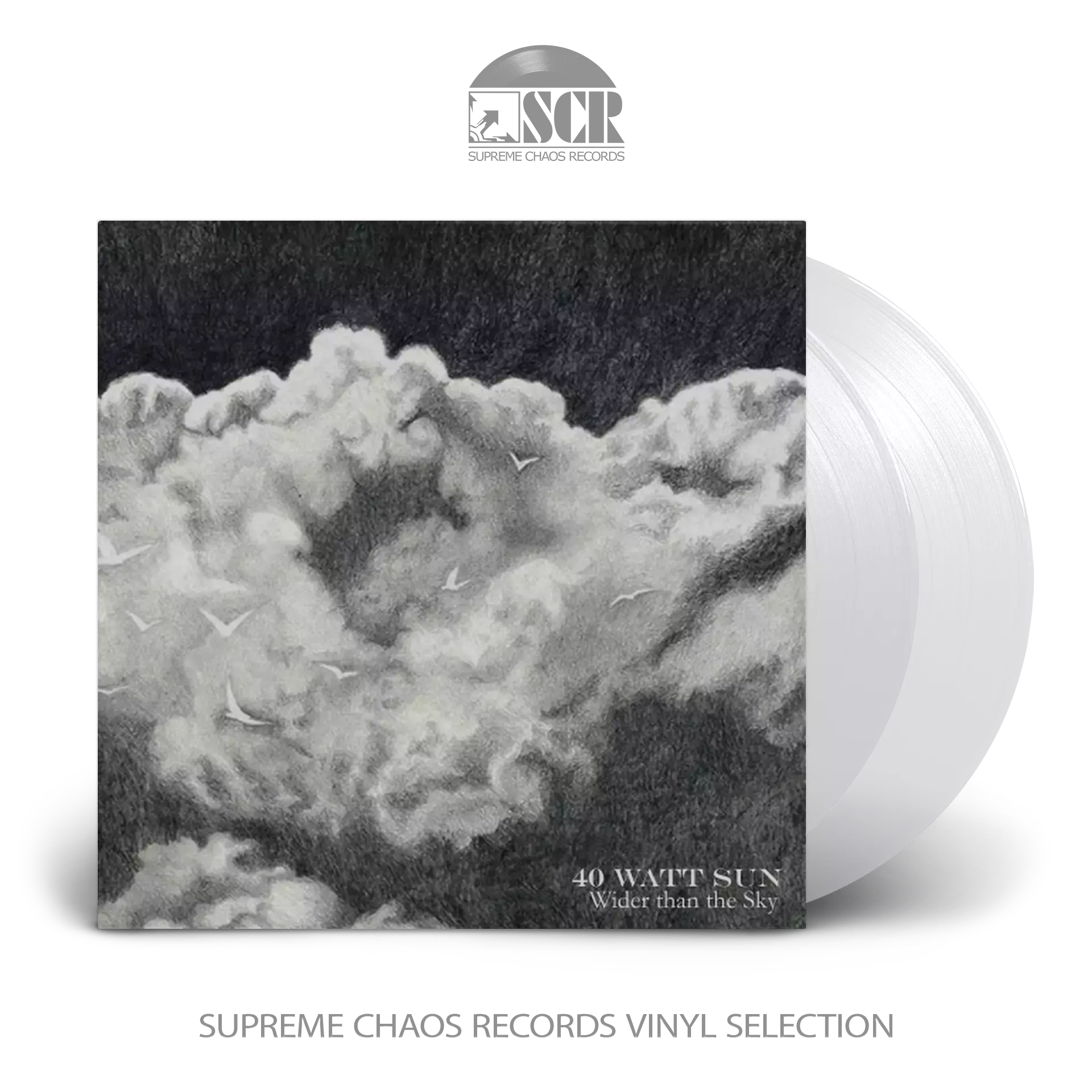 40 WATT SUN · Wider Than The Sky | CRYSTAL CLEAR 2LP (Doom Metal Vinyl)