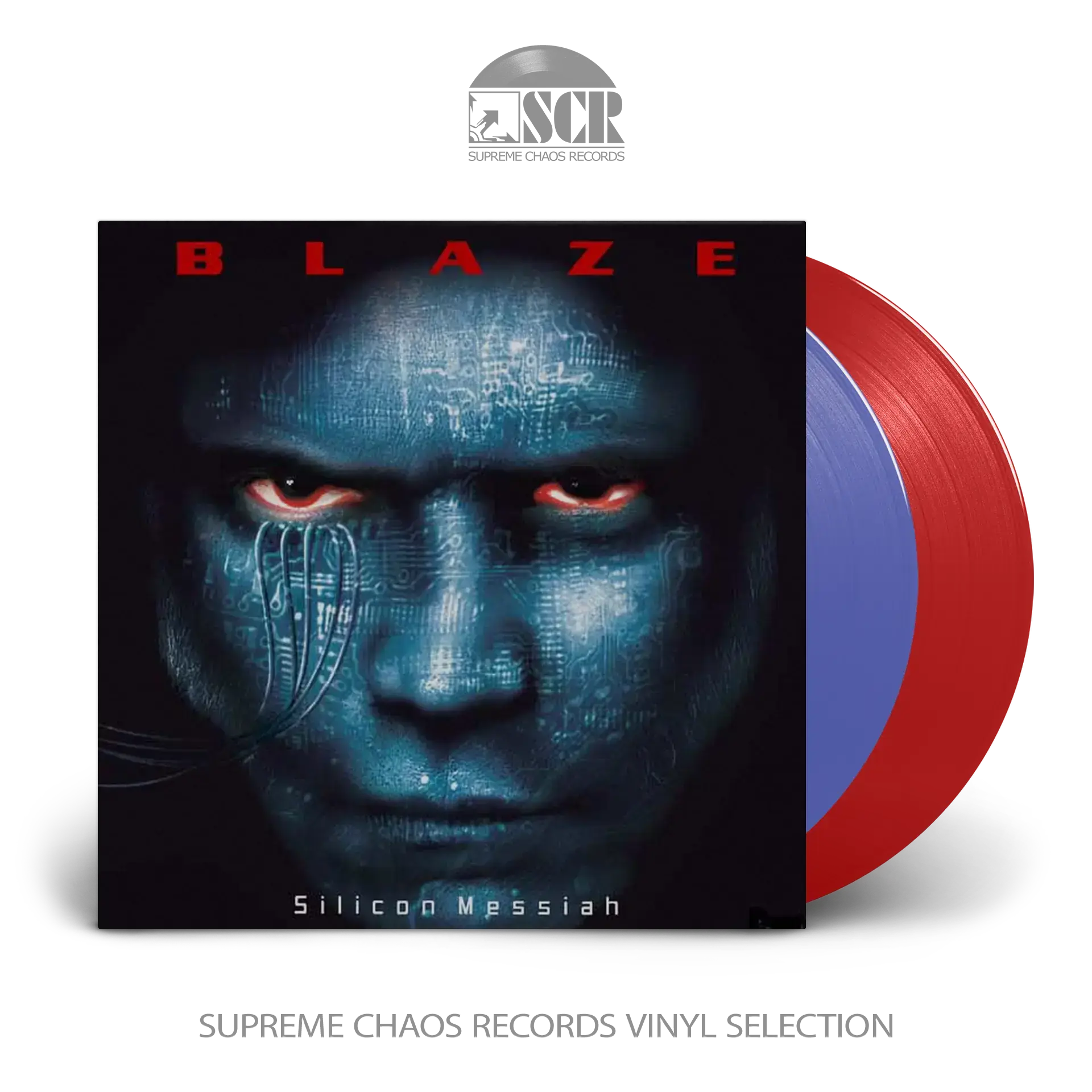 BLAZE BAYLEY - Silicon Messiah 25th Anniversary Edition · RED/BLUE 2LP BLAZE BAYLEY - Silicon Messiah 25th Anniversary Edition · RED/BLUE 2LP (Heavy Metal Vinyl)