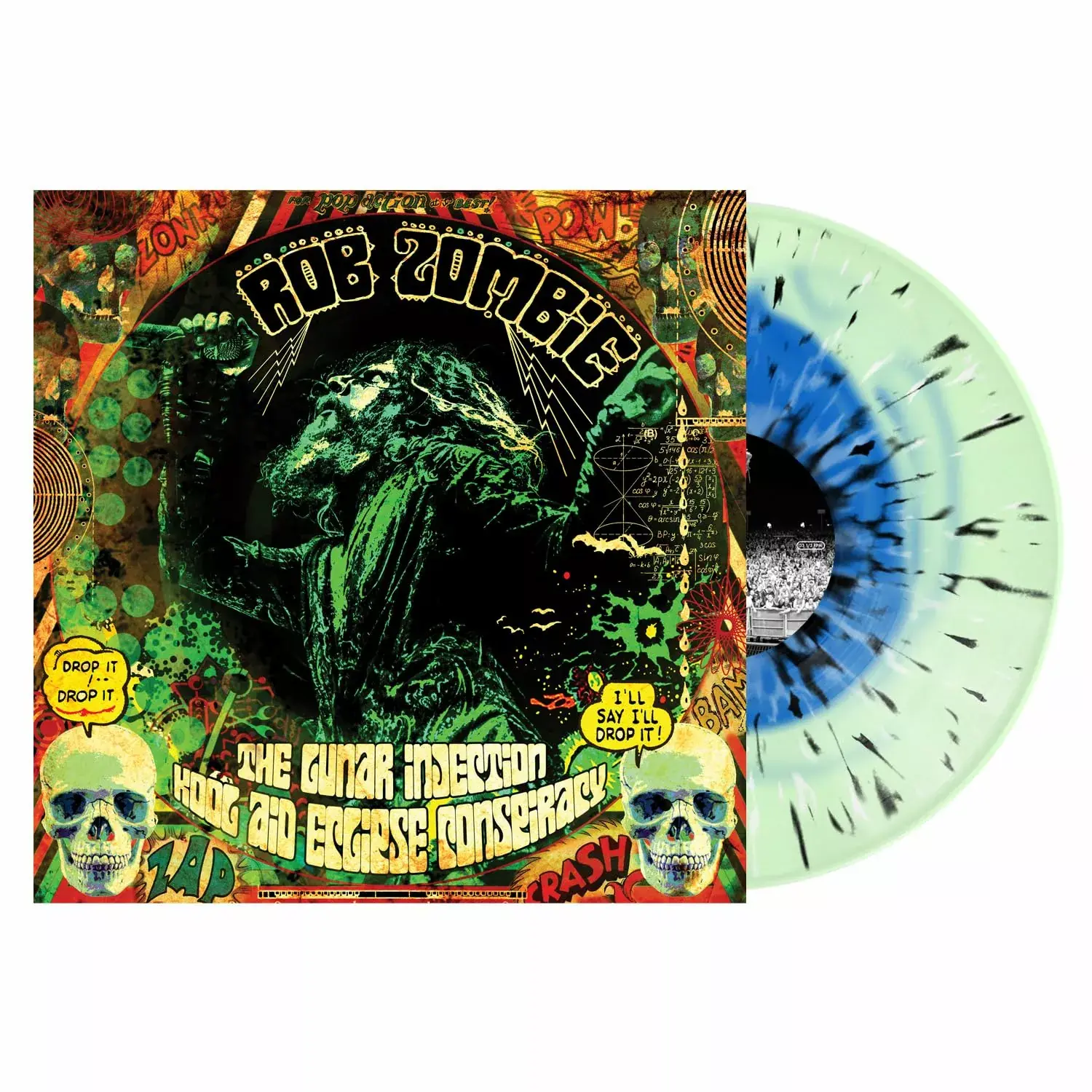 ROB ZOMBIE · The lunar injection kool aid eclipse conspiracy | BLUE/BOTTLE GREEN/BLACK/BONE SPLATTER LP (Industrial Metal Vinyl)
