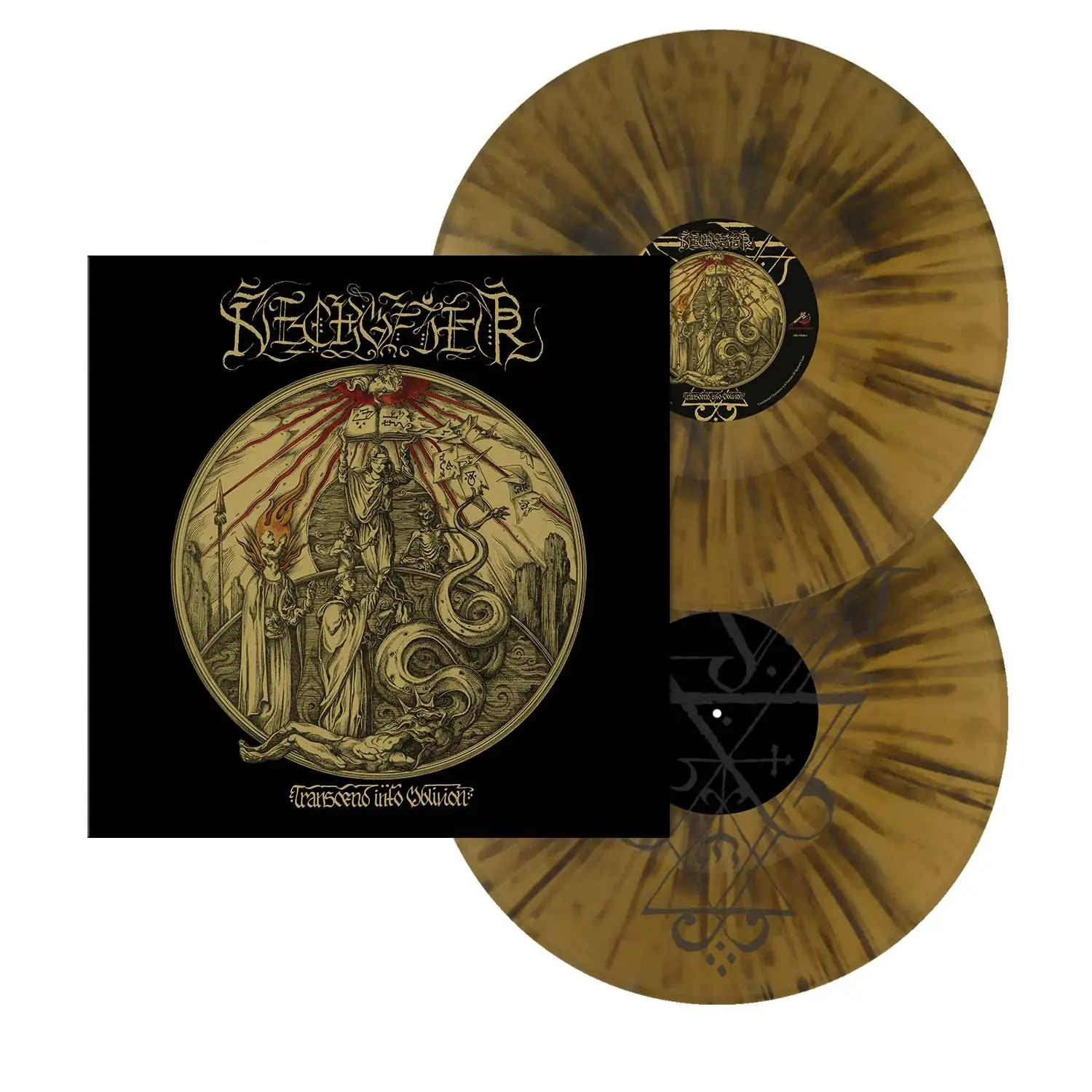 NECROFIER · Transcend Into Oblivion | GOLD/BLACK SPLATTER 2LP (Black Metal/Death Metal Vinyl) · Bild 2