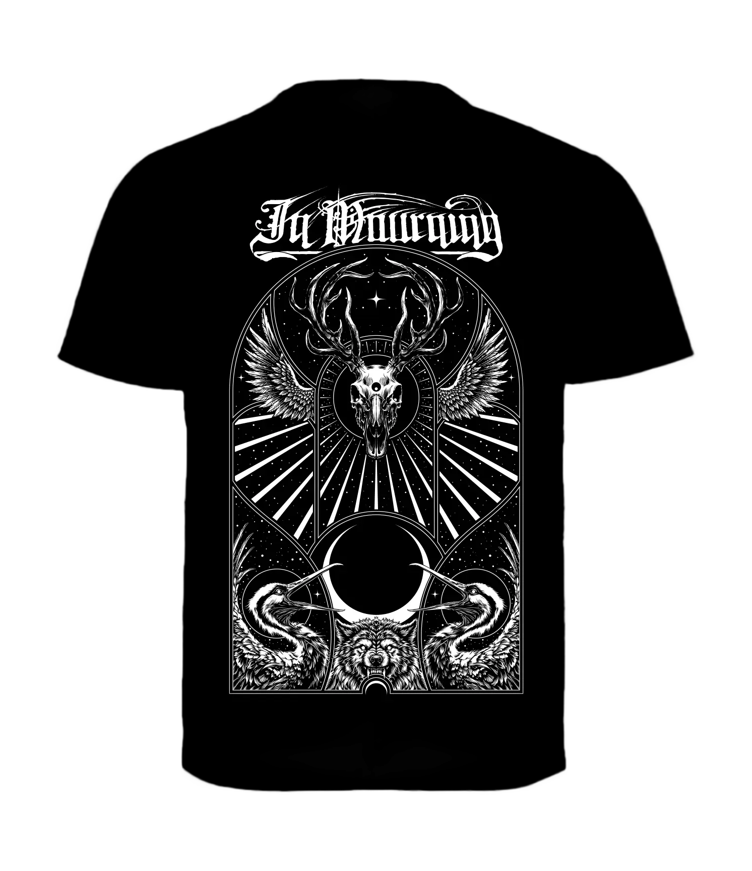 IN MOURNING · White Staghorn | T-SHIRT (Melodic Death Metal/Progressive Metal/Doom Metal Clothes)