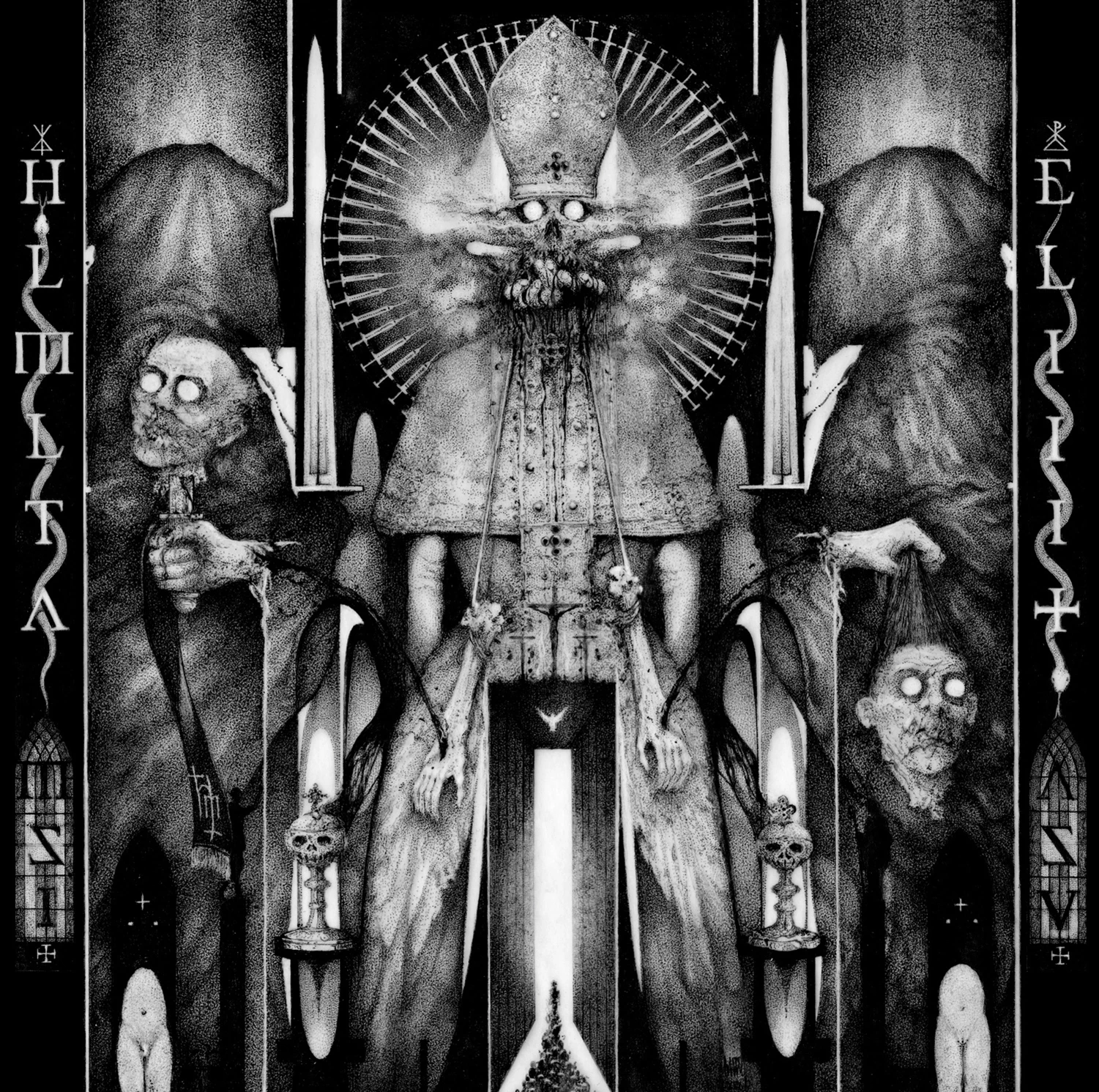 HELL MILITIA · Hollow Void | SILVER/BLACK LP (Black Metal Vinyl) · Bild 1
