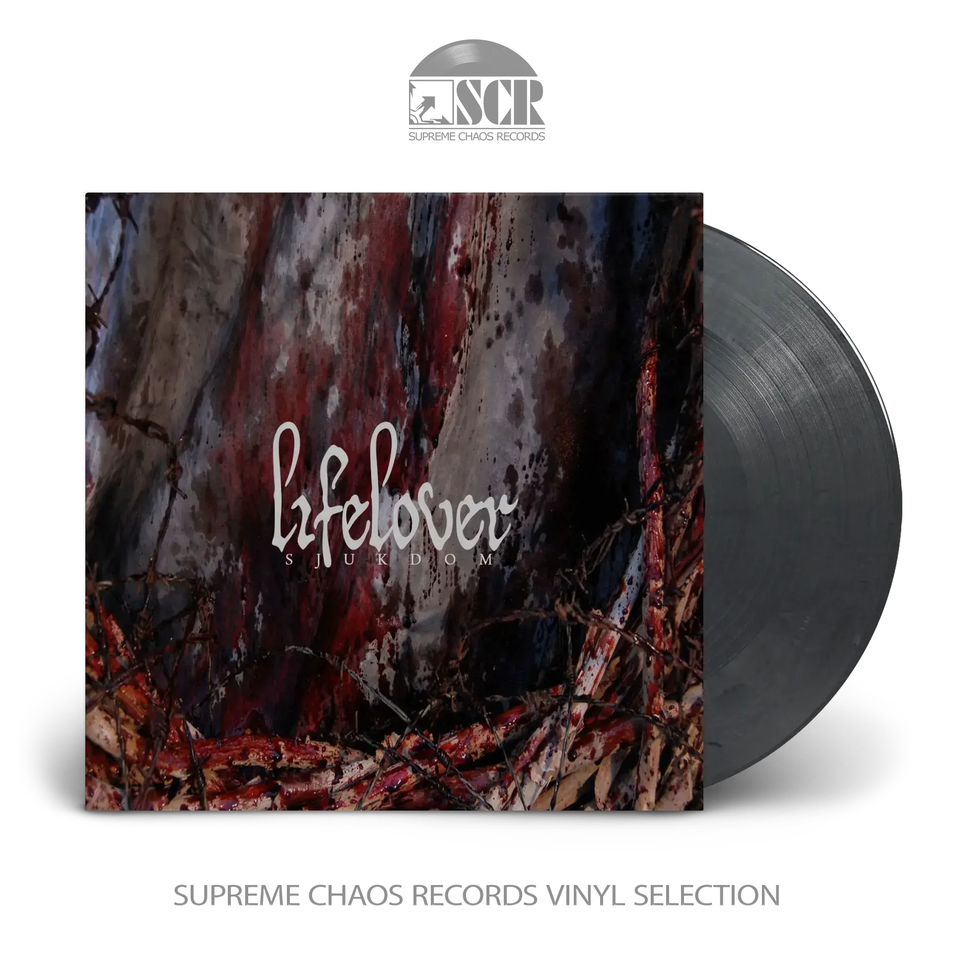 LIFELOVER - Sjukdom · SILVER/BLACK MARBLED LP (Depressive Black Metal Vinyl)