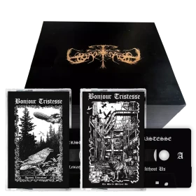 BONJOUR TRISTESSE · The World Without Us / Against Leviathan | WOODEN BLACK TAPE BOX SET (Black Metal Tapes)