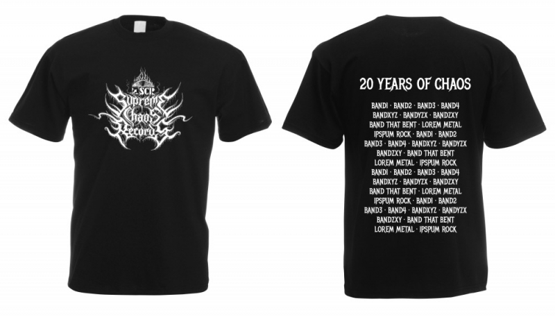 SUPREME CHAOS RECORDS - 20 Years Of Chaos Bands · T-SHIRT SUPREME CHAOS RECORDS - 20 Years Of Chaos Bands · T-SHIRT (Heavy Metal Clothes)