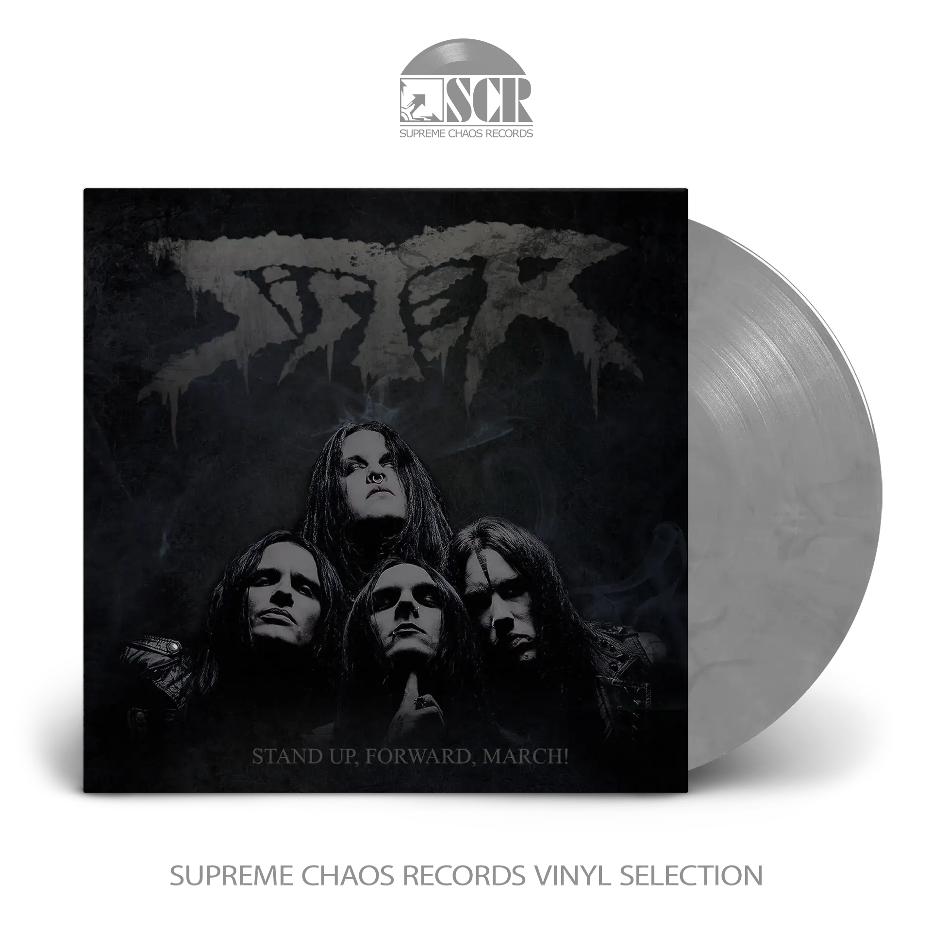 SISTER · Stand Up, Forward, March! | GREY MARBLED LP (Heavy Metal Vinyl)