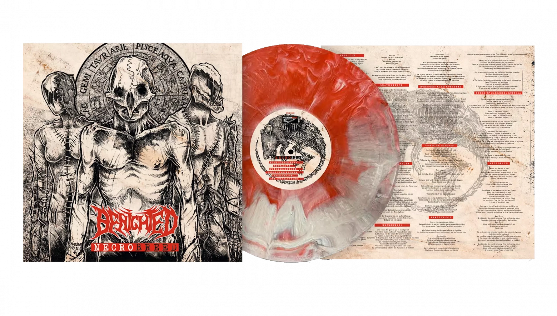 BENIGHTED - Necrobreed · RED MARBLED LP (Death Metal Vinyl)