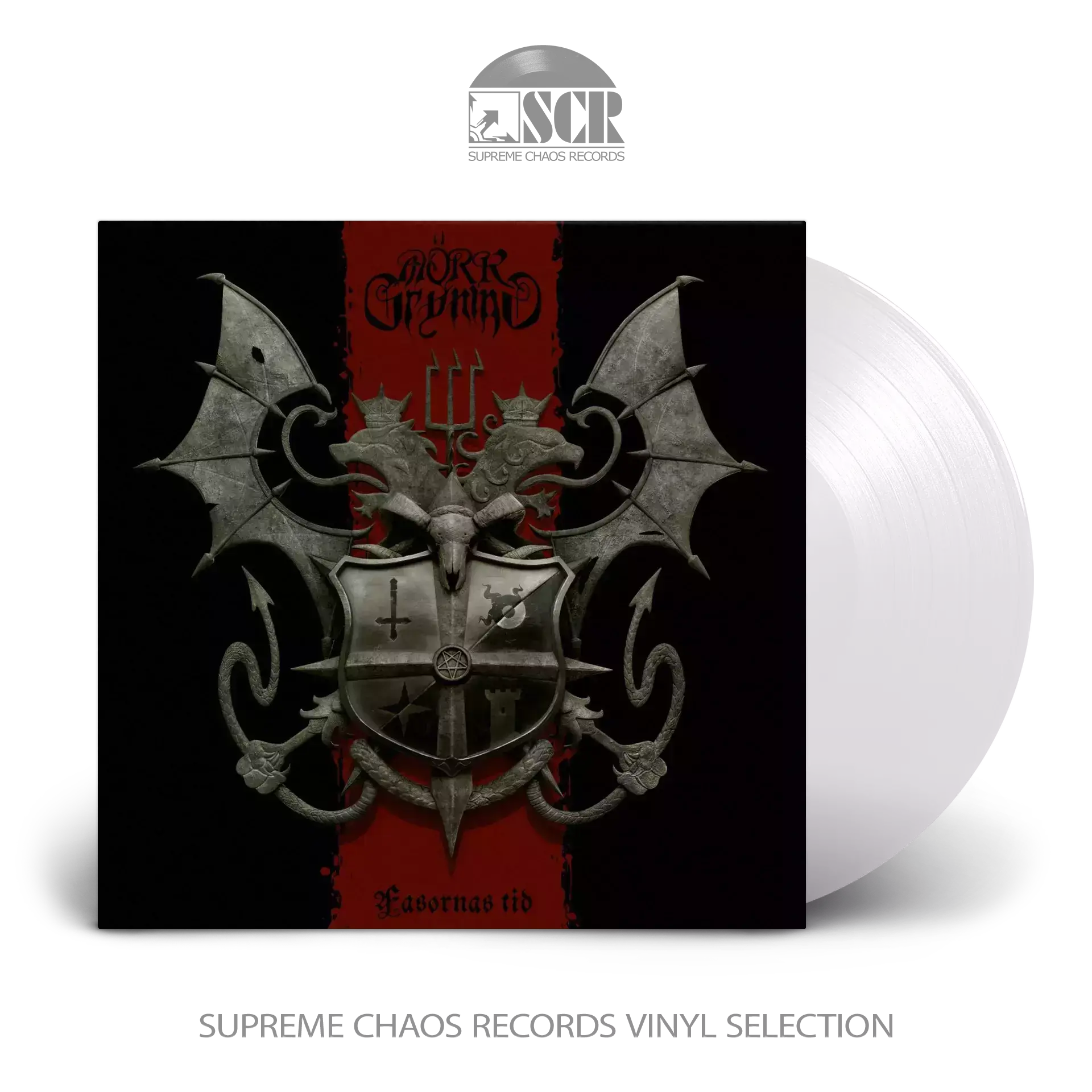 MÖRK GRYNING - Fasornas Tid · CRYSTAL CLEAR MARBLED LP (Black Metal Vinyl)