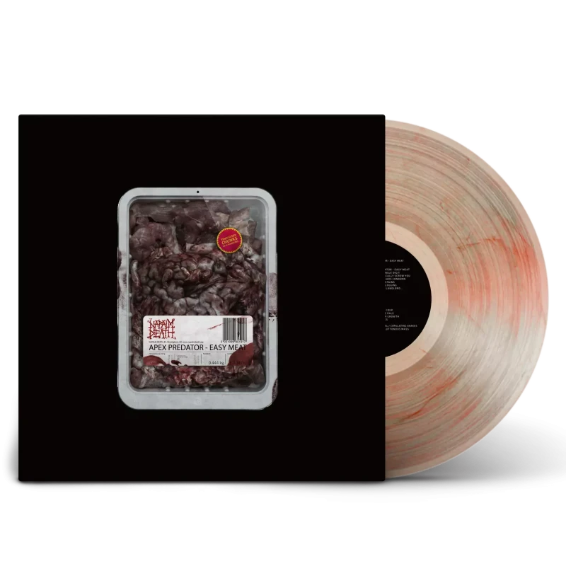 Napalm Death · Apex Predator - Easy Meat | Clear RED Black Flesh Marbled LP
