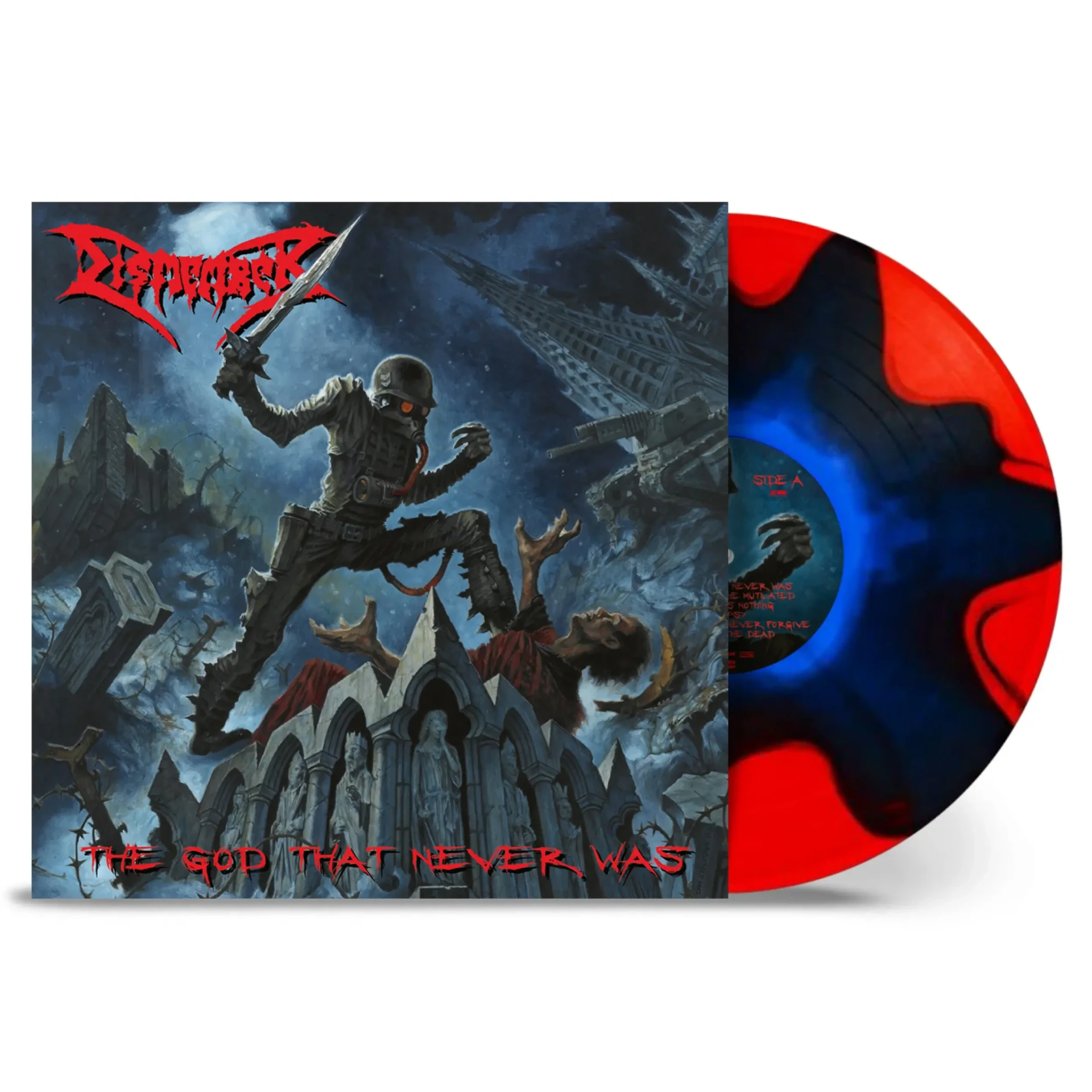 DISMEMBER - The God That Never Was · BLUE/RED SPLIT LP DISMEMBER - The God That Never Was · BLUE/RED SPLIT LP (Death Metal Vinyl)