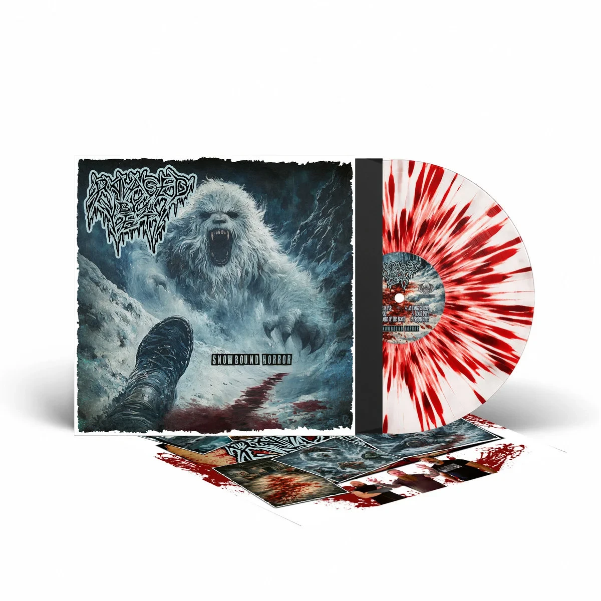 RAVAGED BY THE YETI · Snowbound Horror | WHITE/RED SPLATTER LP (Death Metal Vinyl) · Bild 3